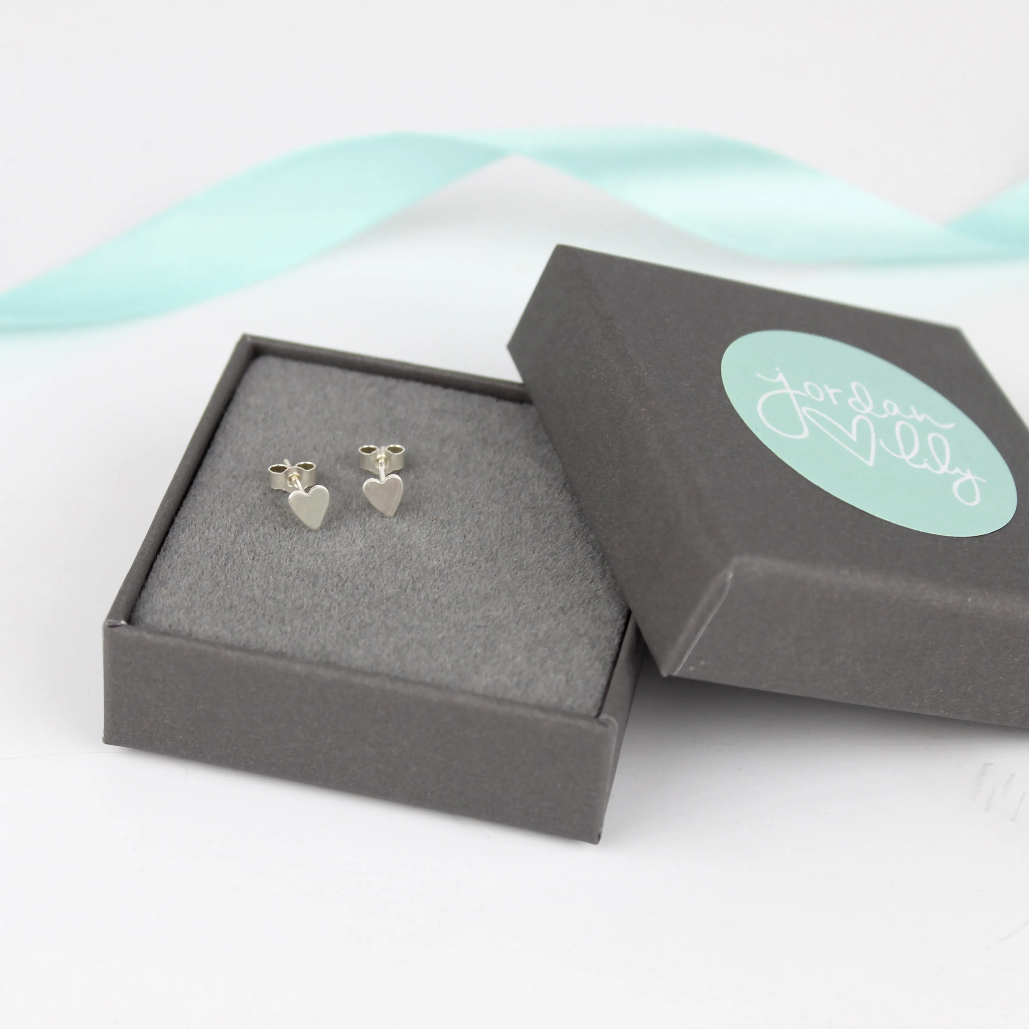 Silver Heart Studs