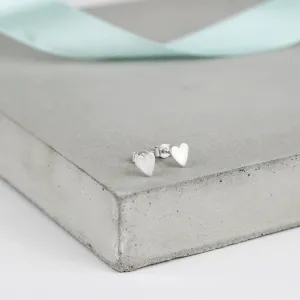 Silver Heart Studs