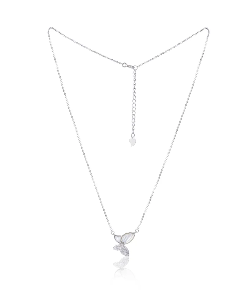 Silver Pendant Feathered Wing