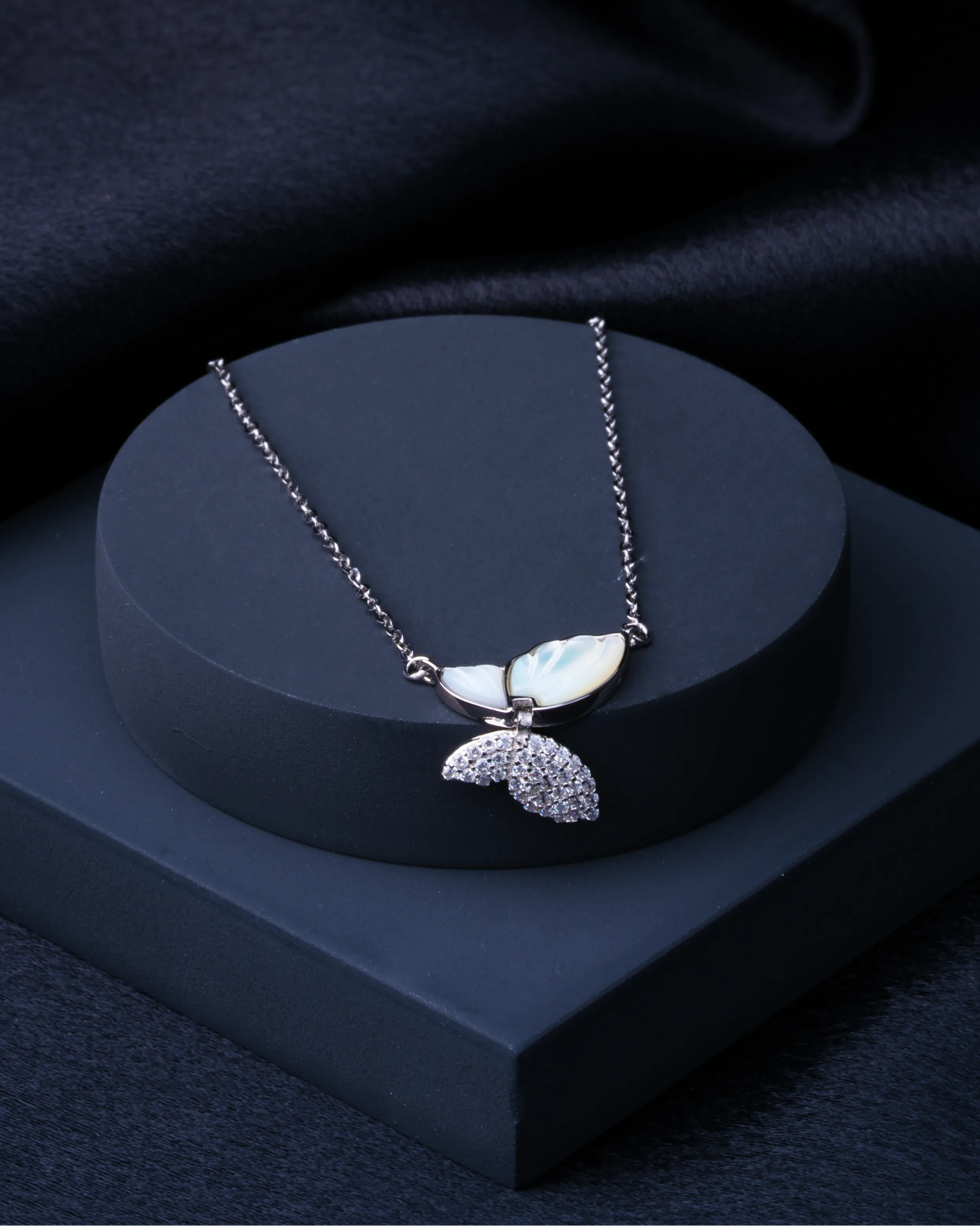 Silver Pendant Feathered Wing
