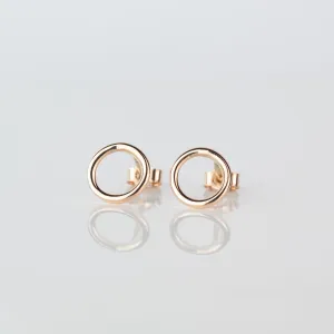 Simple 9ct Rose Gold Circle Studs