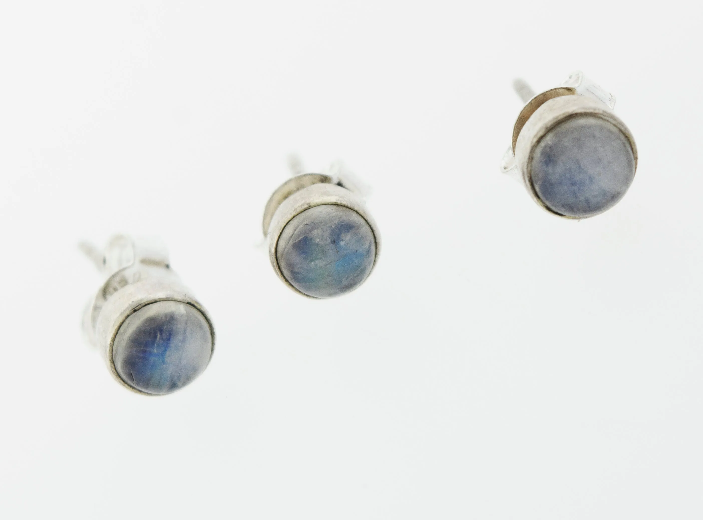 Simple Circle Moonstone Studs