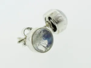 Simple Circle Moonstone Studs
