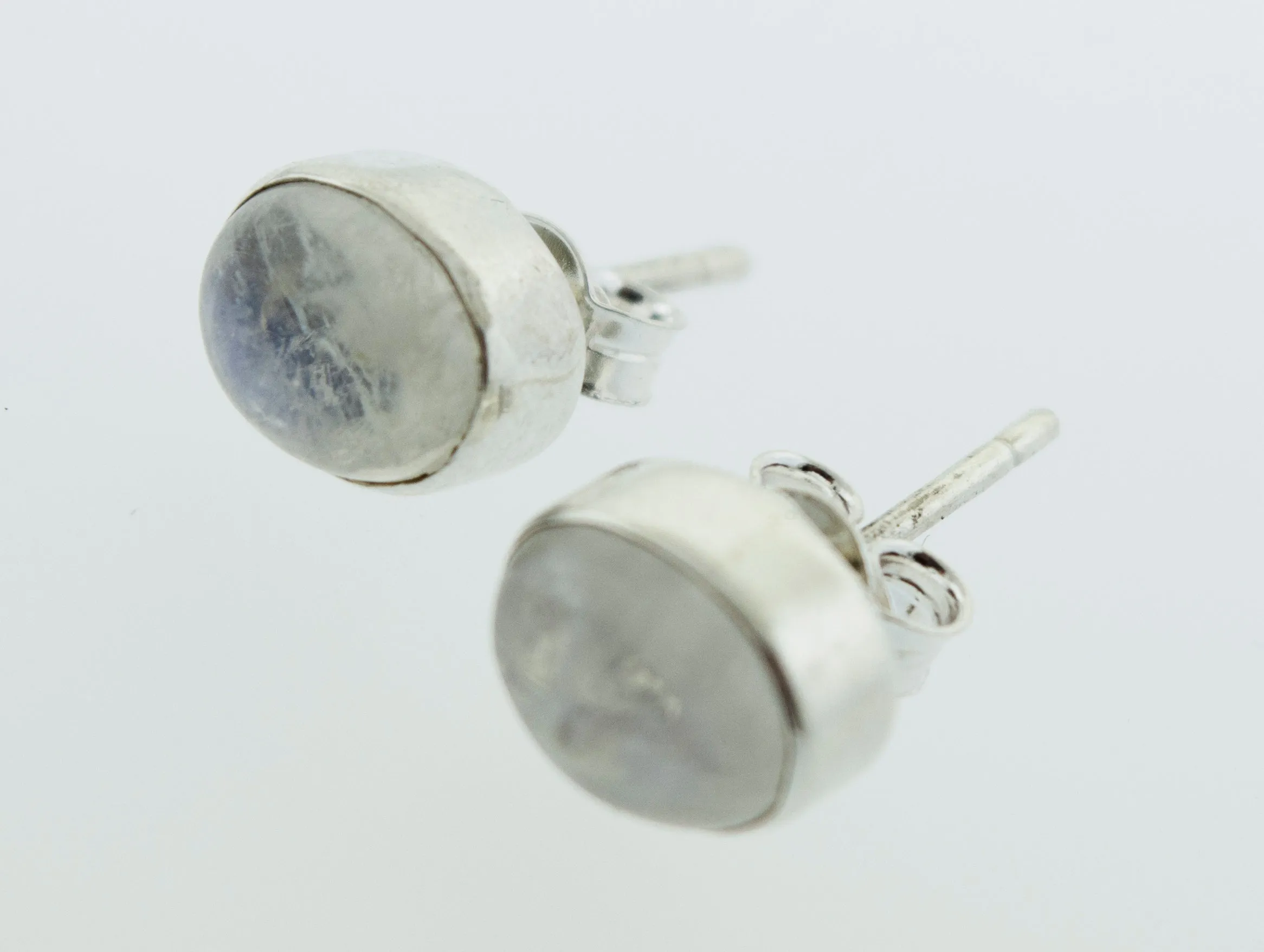 Simple Oval Moonstone Studs