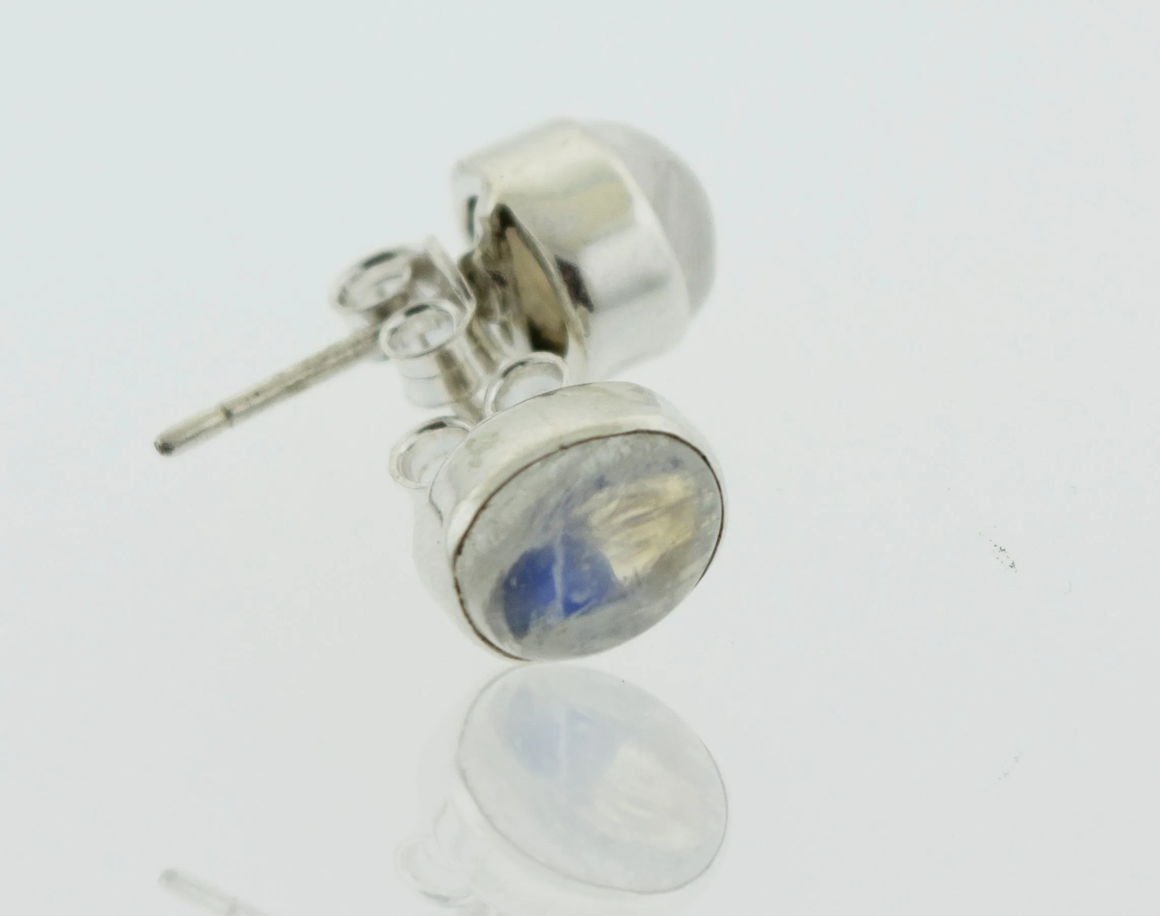 Simple Oval Moonstone Studs