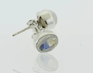 Simple Oval Moonstone Studs