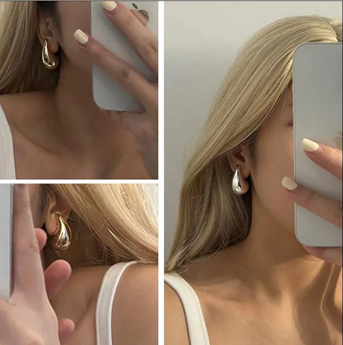 Simple Style Water Droplets Ear Studs