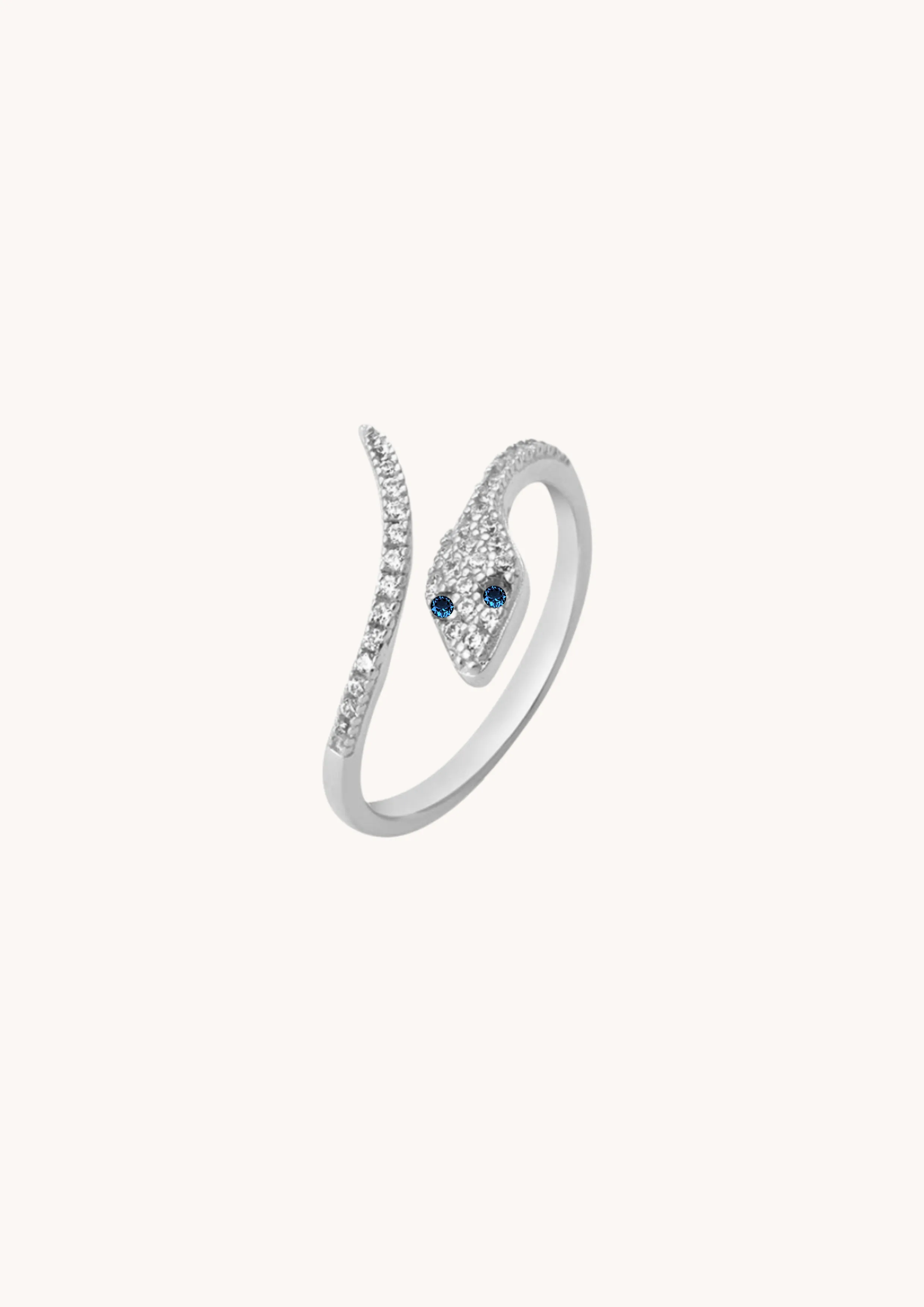 Snake Silver Adjustable Ring W.