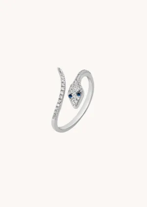 Snake Silver Adjustable Ring W.