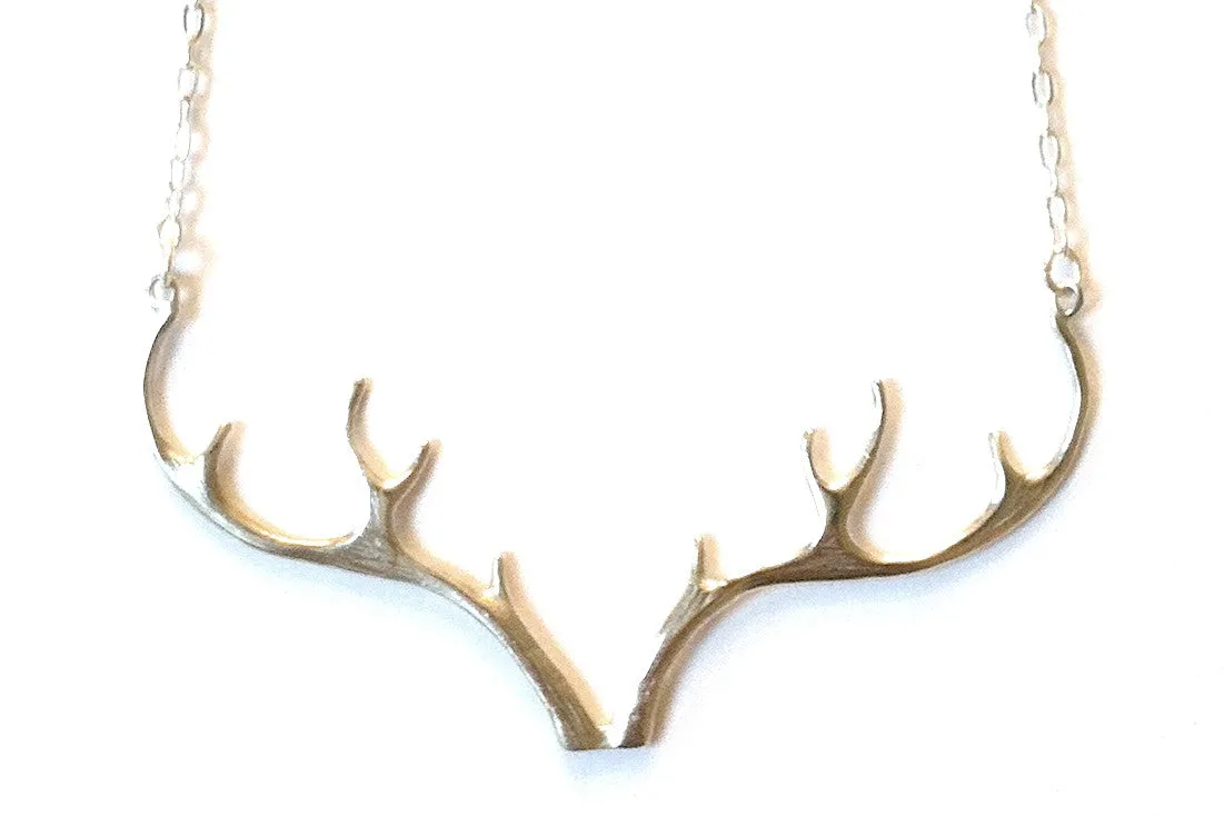 Sterling Silver Antler Necklace