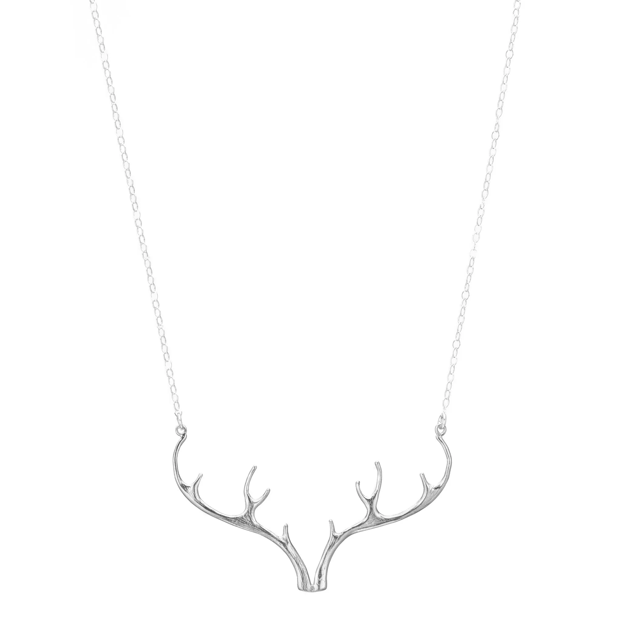 Sterling Silver Antler Necklace