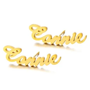 Sterling Silver Stud Personalized Name Earring Custom Made Any Name Earrings Customize Your Own Earring with Name