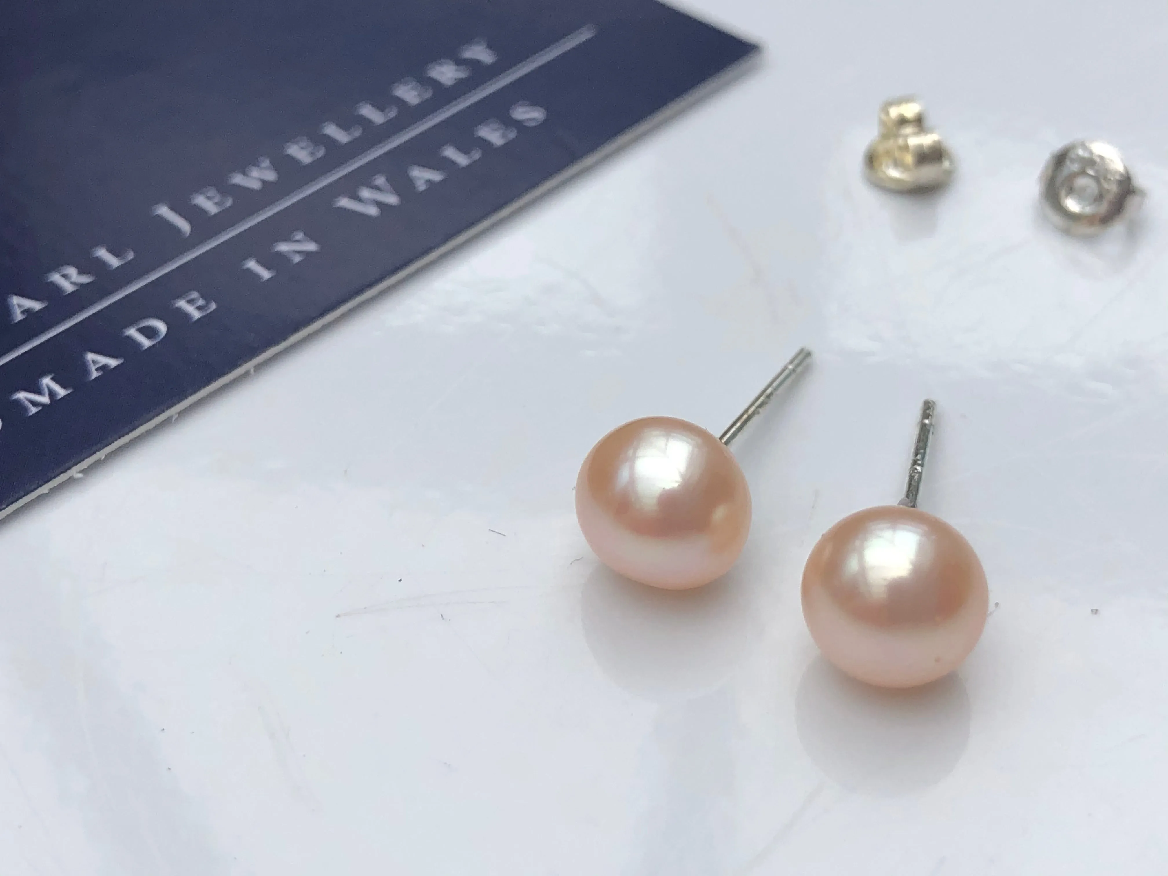Stud Earrings: Peach large