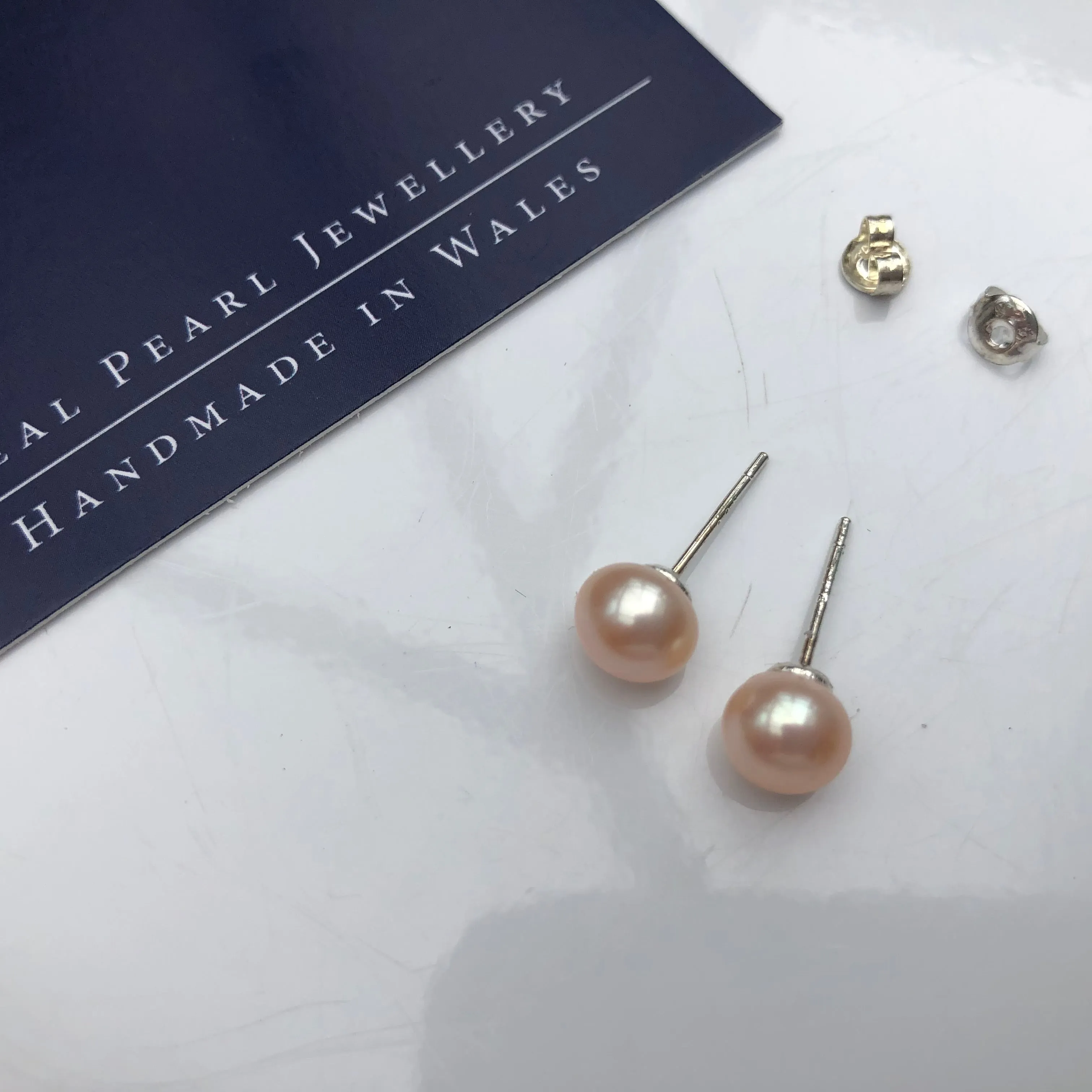 Stud Earrings: Peach large