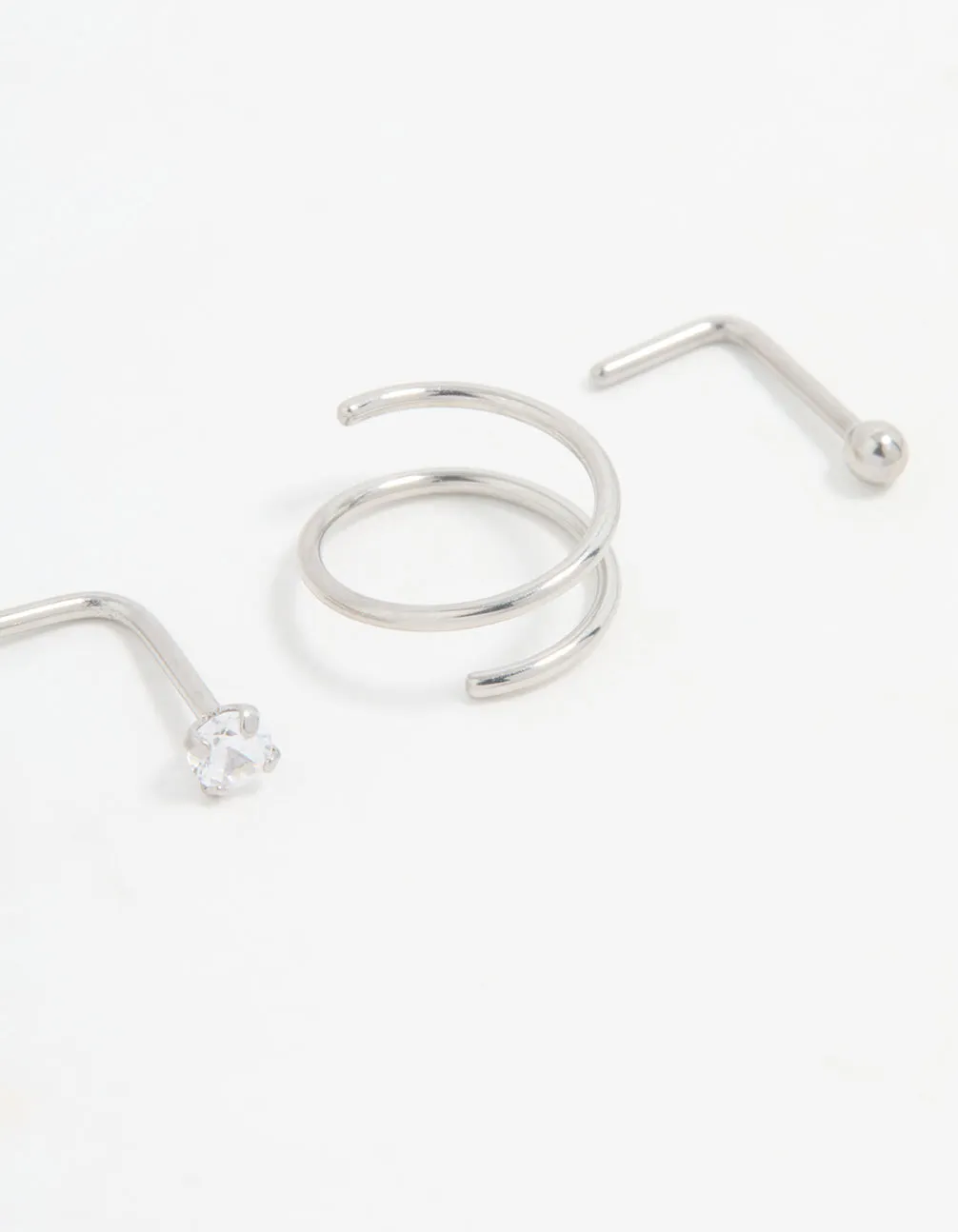 Surgical Steel Simple Mixed Nose Piercings 4-Pack