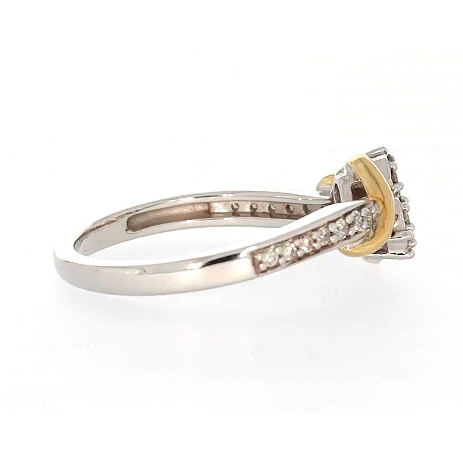 Tango Sterling Silver & 9ct Yellow Gold Round Brilliant Cut with 0.20 CARAT tw of Diamonds Ring