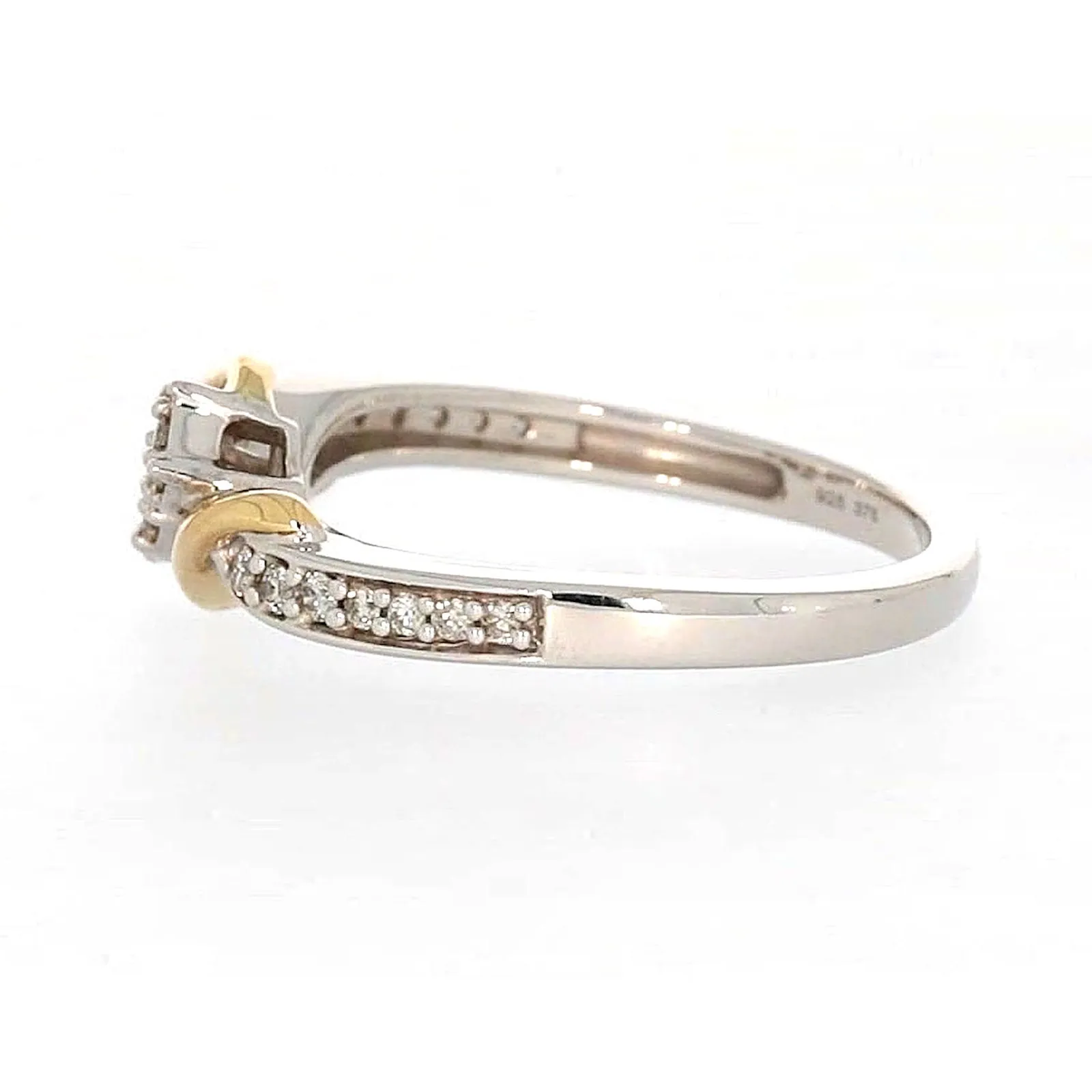 Tango Sterling Silver & 9ct Yellow Gold Round Brilliant Cut with 0.20 CARAT tw of Diamonds Ring