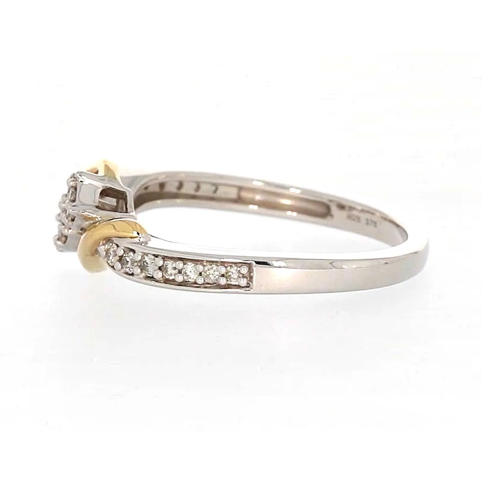 Tango Sterling Silver & 9ct Yellow Gold Round Brilliant Cut with 0.20 CARAT tw of Diamonds Ring