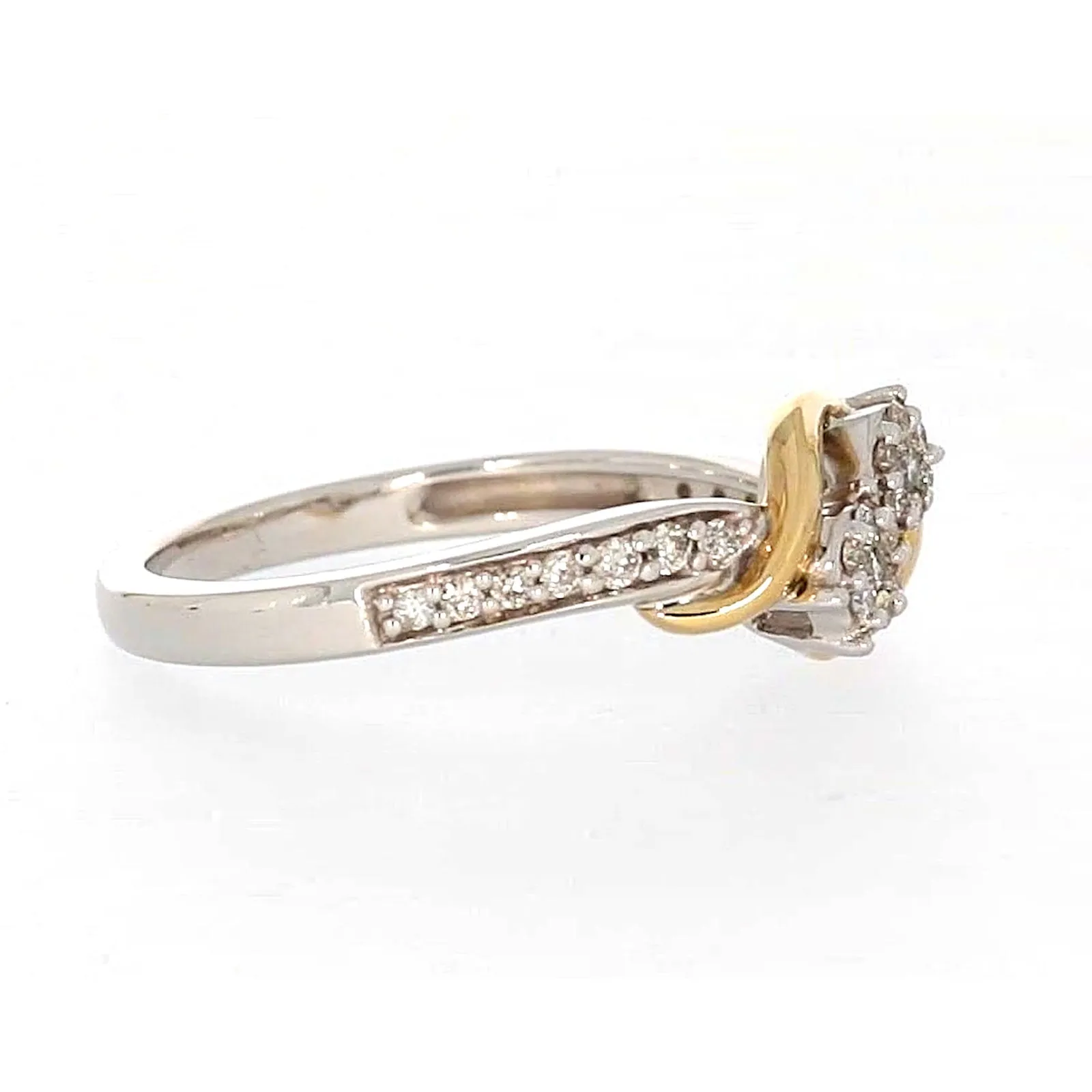 Tango Sterling Silver & 9ct Yellow Gold Round Brilliant Cut with 0.20 CARAT tw of Diamonds Ring