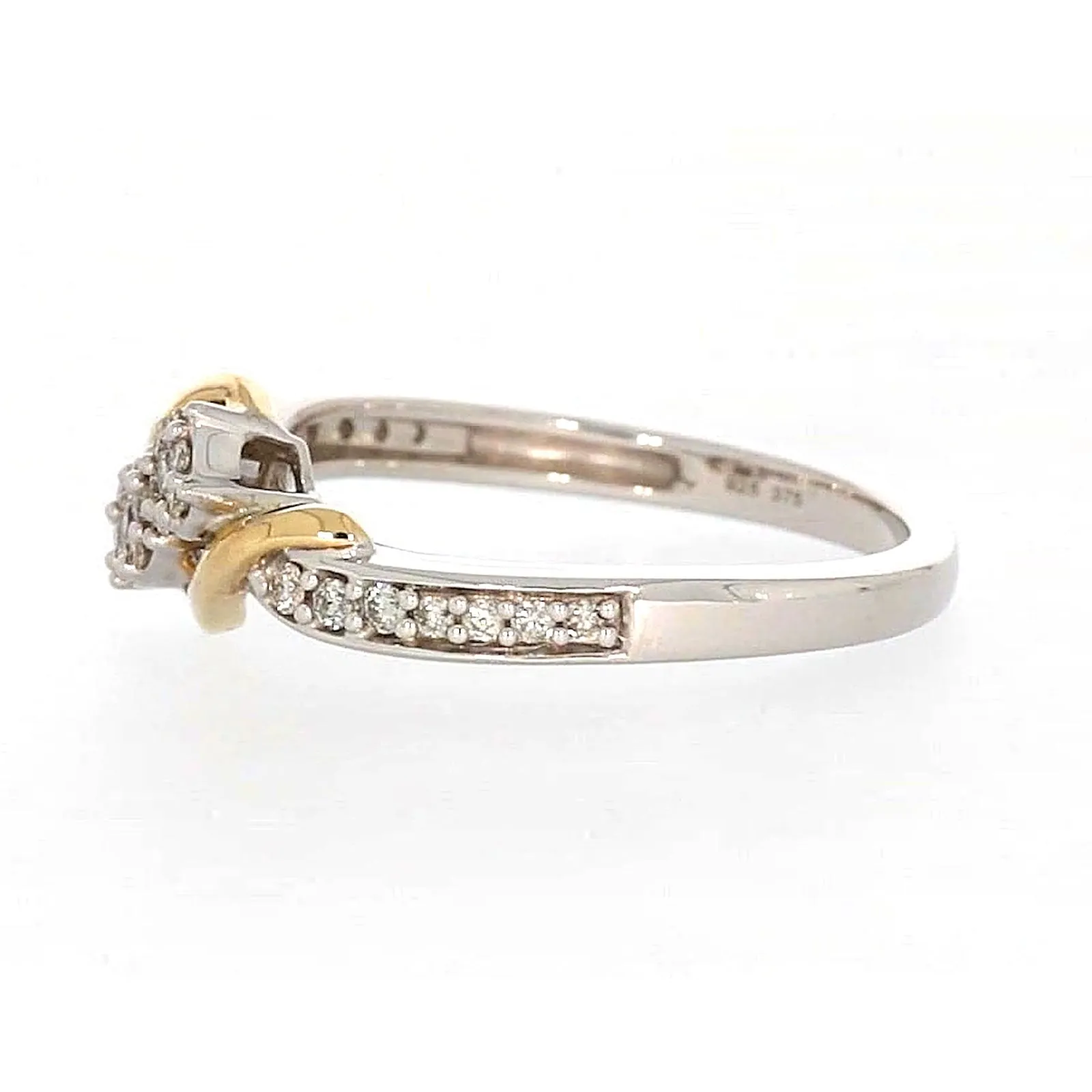 Tango Sterling Silver & 9ct Yellow Gold Round Brilliant Cut with 0.20 CARAT tw of Diamonds Ring