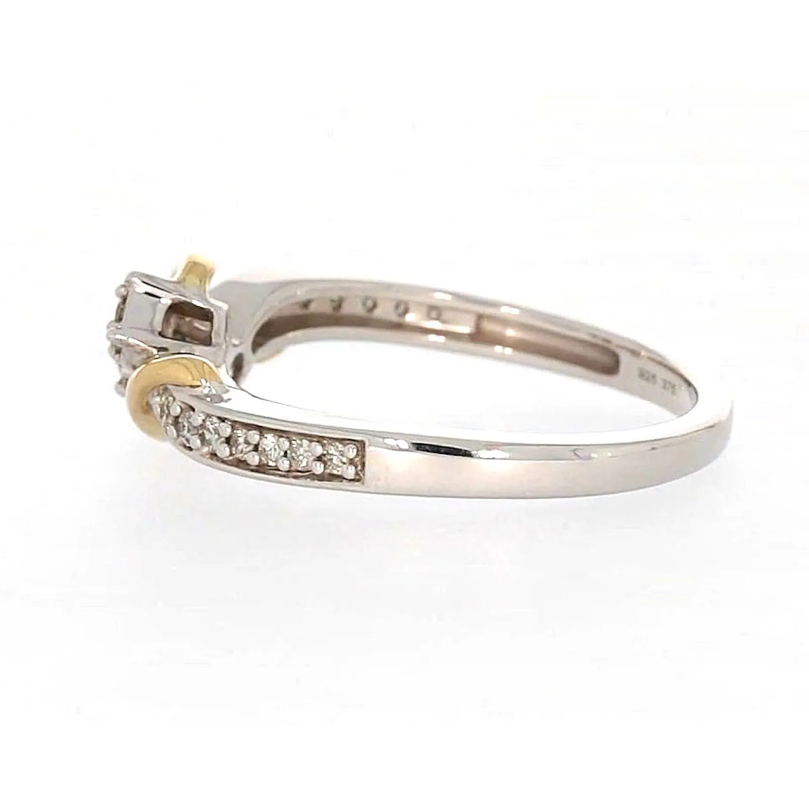 Tango Sterling Silver & 9ct Yellow Gold Round Brilliant Cut with 0.20 CARAT tw of Diamonds Ring