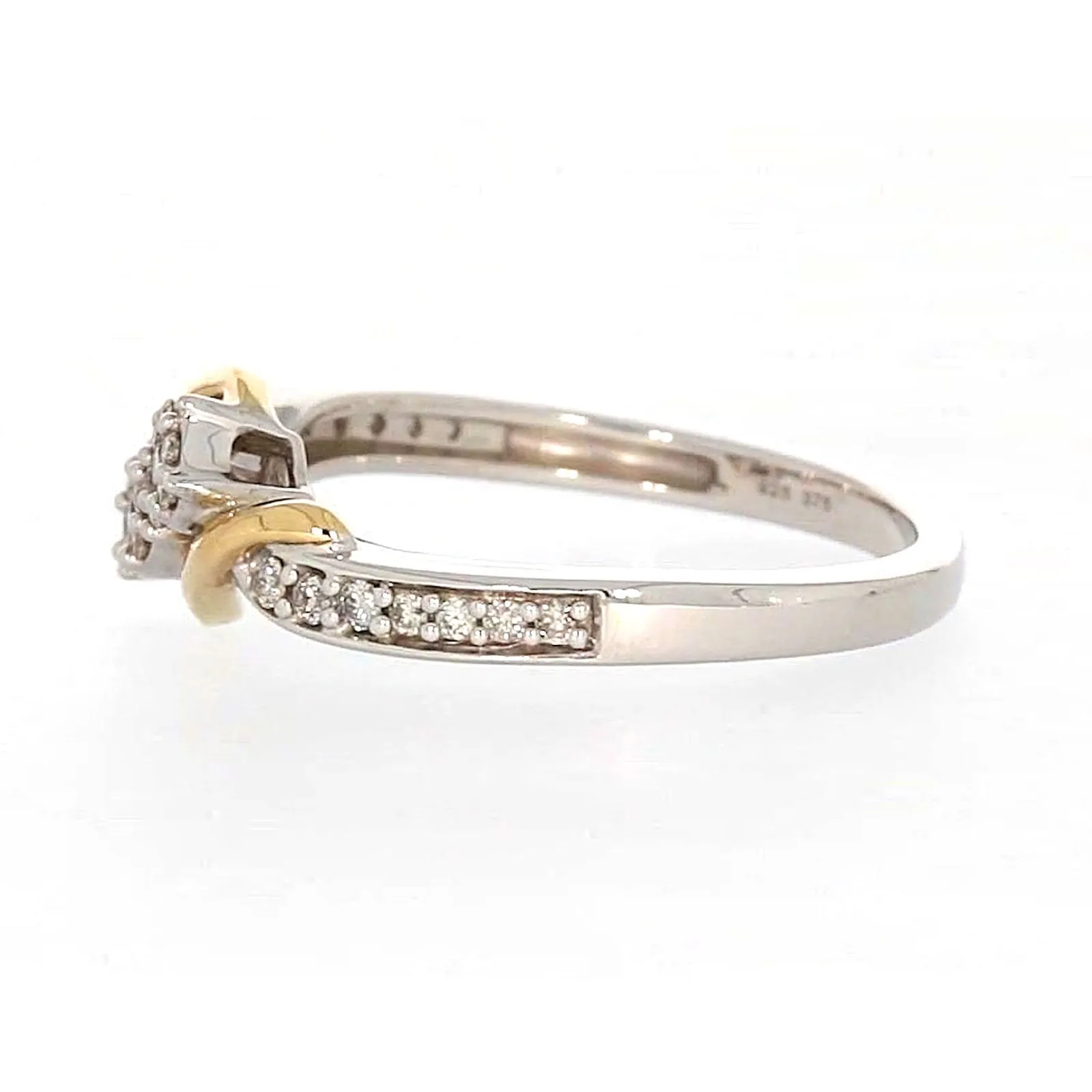 Tango Sterling Silver & 9ct Yellow Gold Round Brilliant Cut with 0.20 CARAT tw of Diamonds Ring