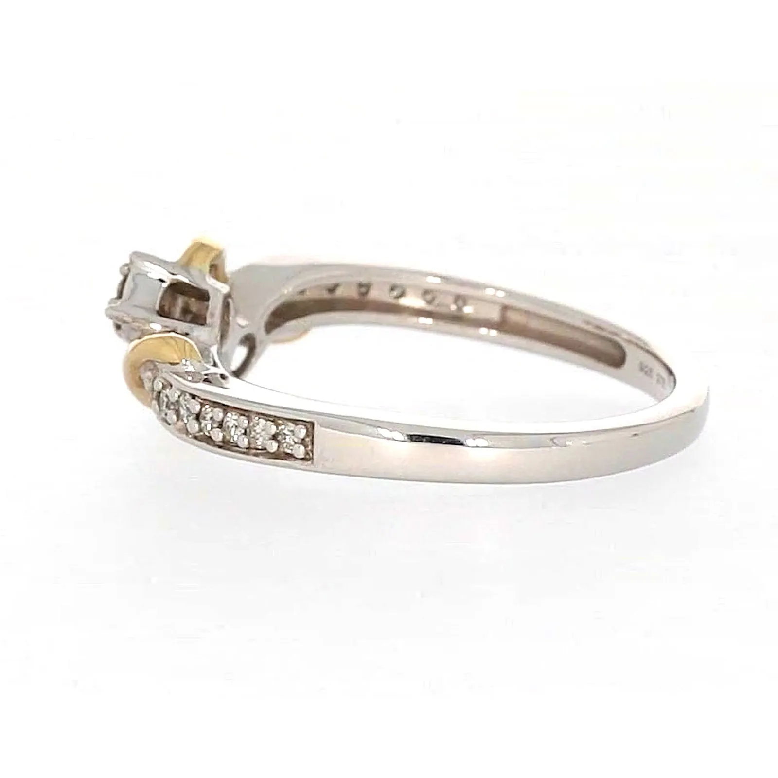 Tango Sterling Silver & 9ct Yellow Gold Round Brilliant Cut with 0.20 CARAT tw of Diamonds Ring