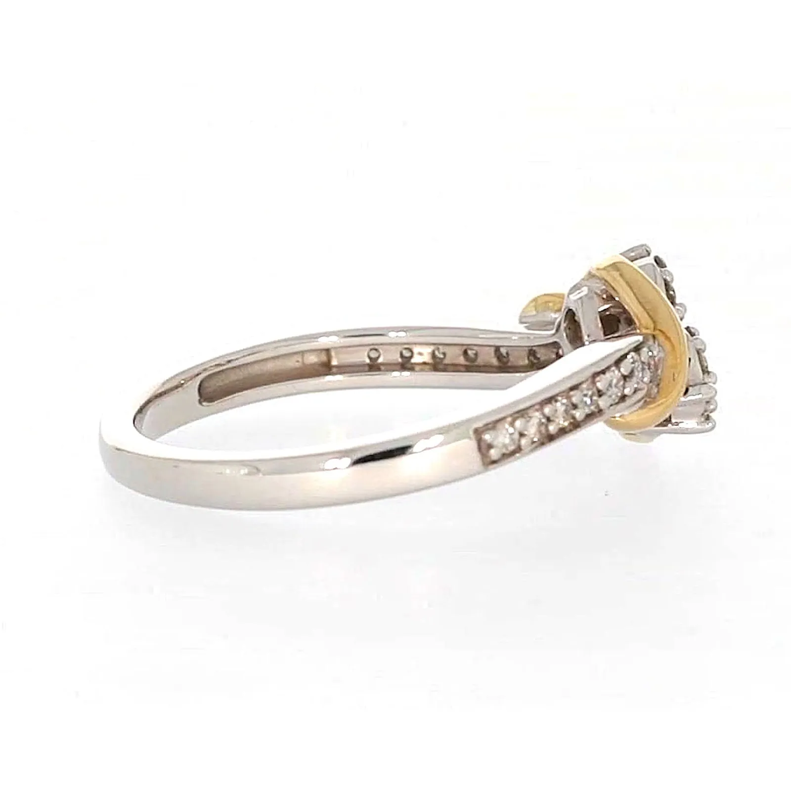 Tango Sterling Silver & 9ct Yellow Gold Round Brilliant Cut with 0.20 CARAT tw of Diamonds Ring