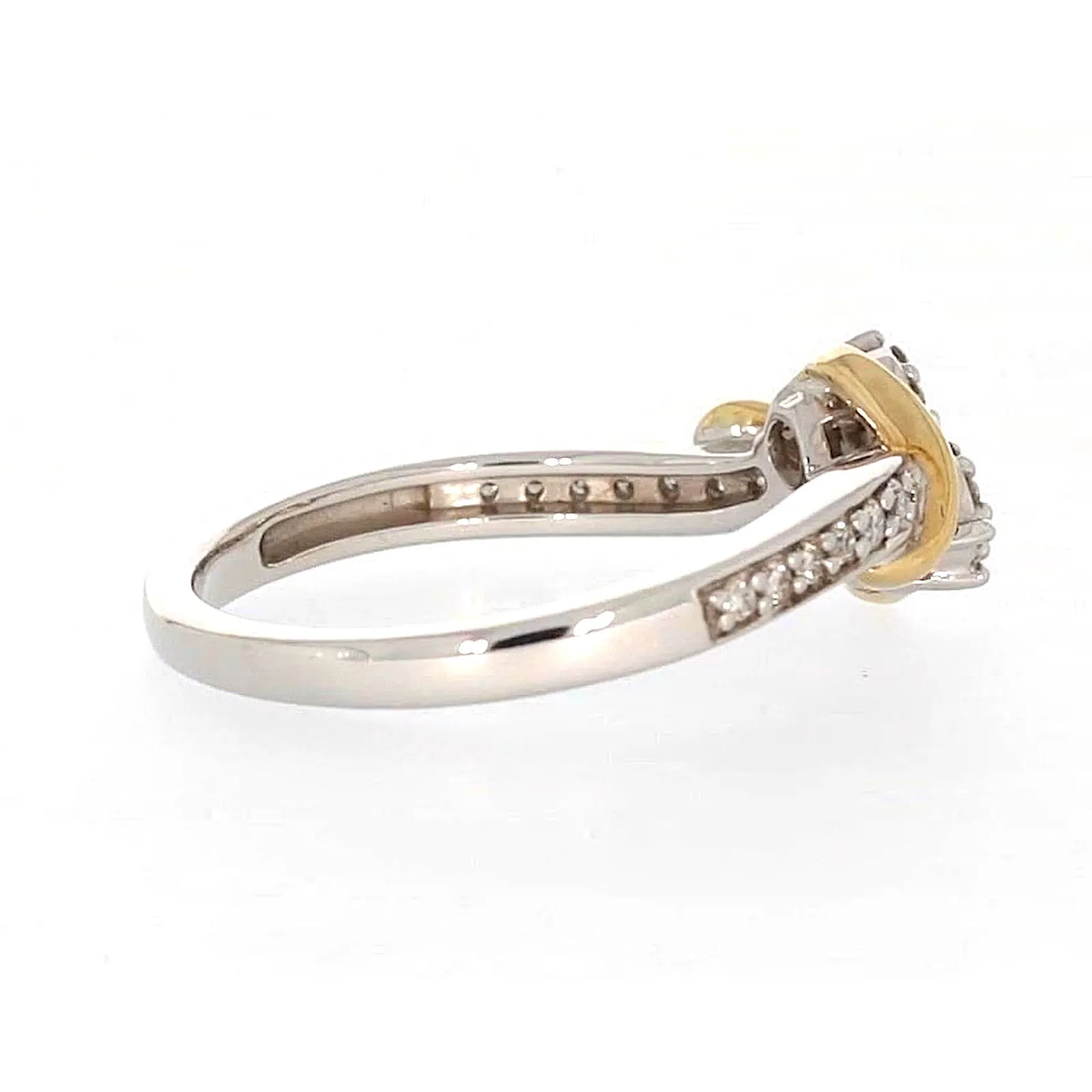 Tango Sterling Silver & 9ct Yellow Gold Round Brilliant Cut with 0.20 CARAT tw of Diamonds Ring