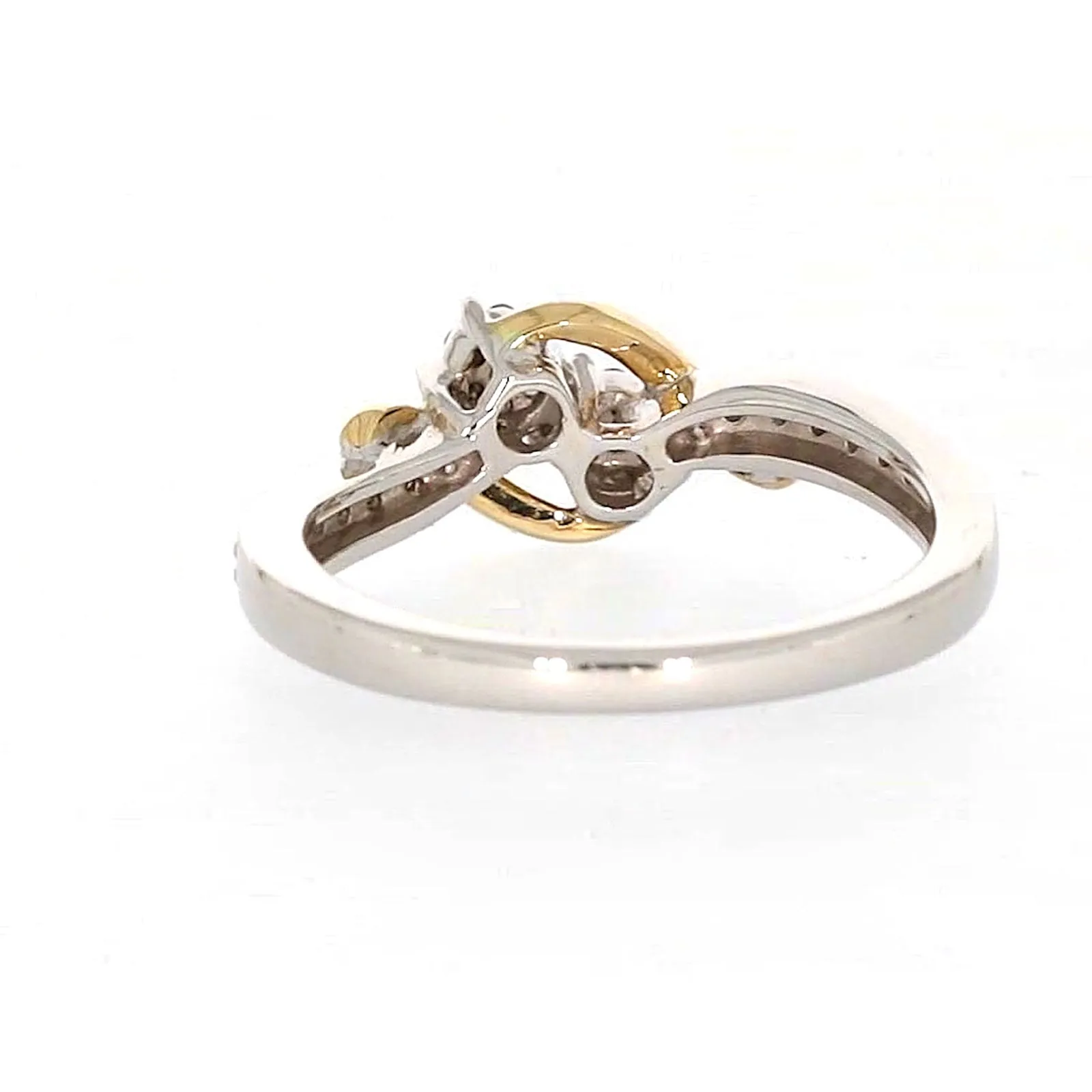 Tango Sterling Silver & 9ct Yellow Gold Round Brilliant Cut with 0.20 CARAT tw of Diamonds Ring