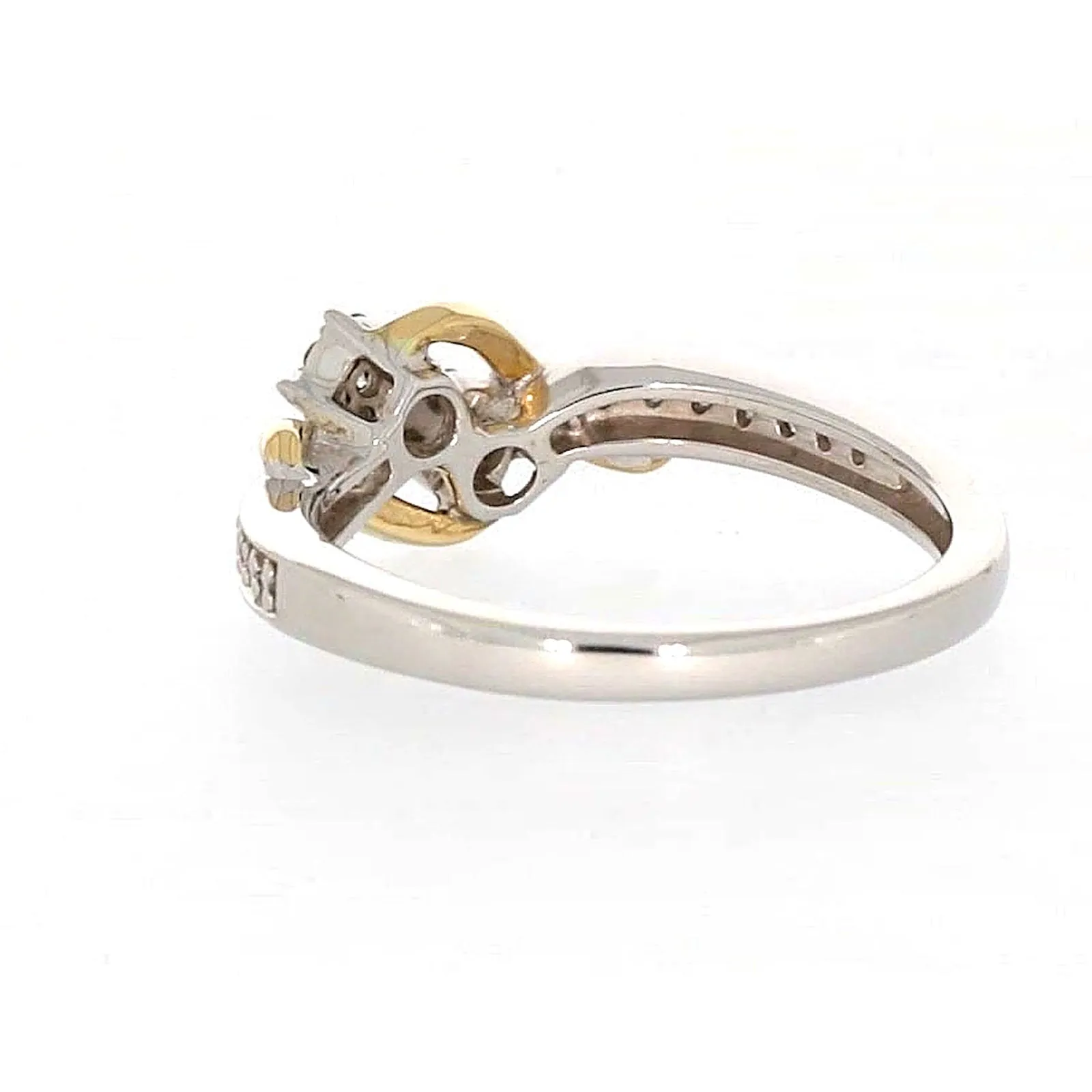 Tango Sterling Silver & 9ct Yellow Gold Round Brilliant Cut with 0.20 CARAT tw of Diamonds Ring