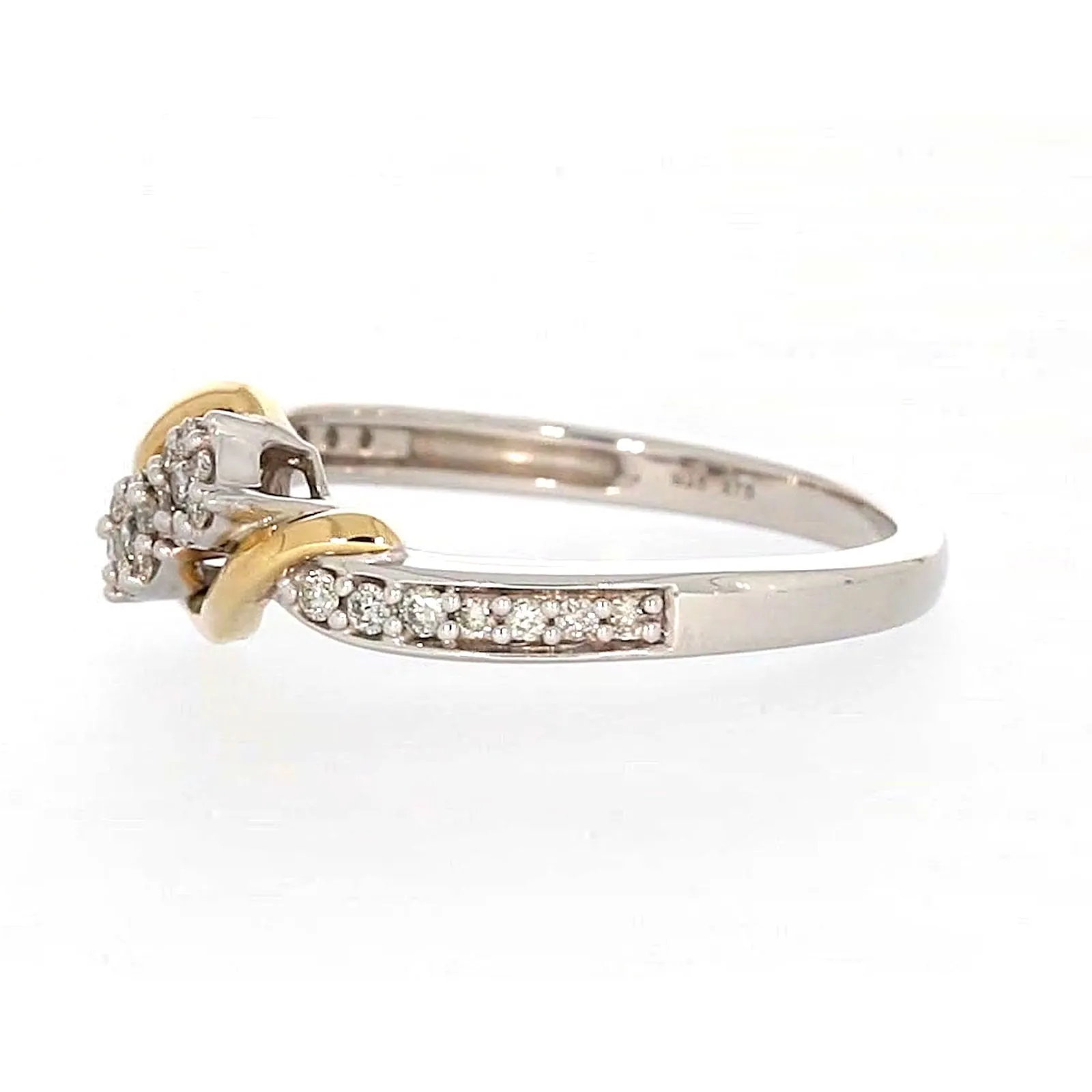 Tango Sterling Silver & 9ct Yellow Gold Round Brilliant Cut with 0.20 CARAT tw of Diamonds Ring