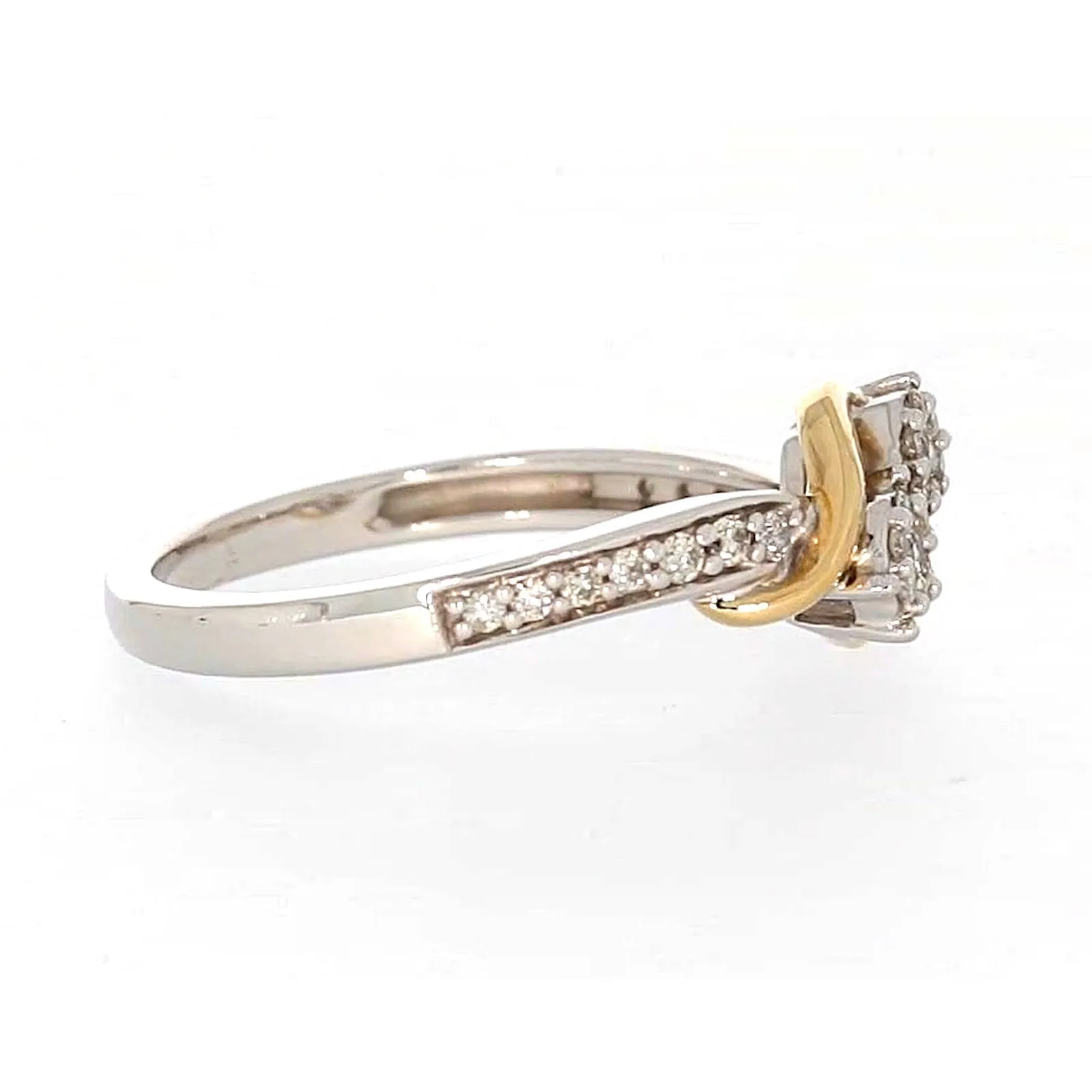 Tango Sterling Silver & 9ct Yellow Gold Round Brilliant Cut with 0.20 CARAT tw of Diamonds Ring