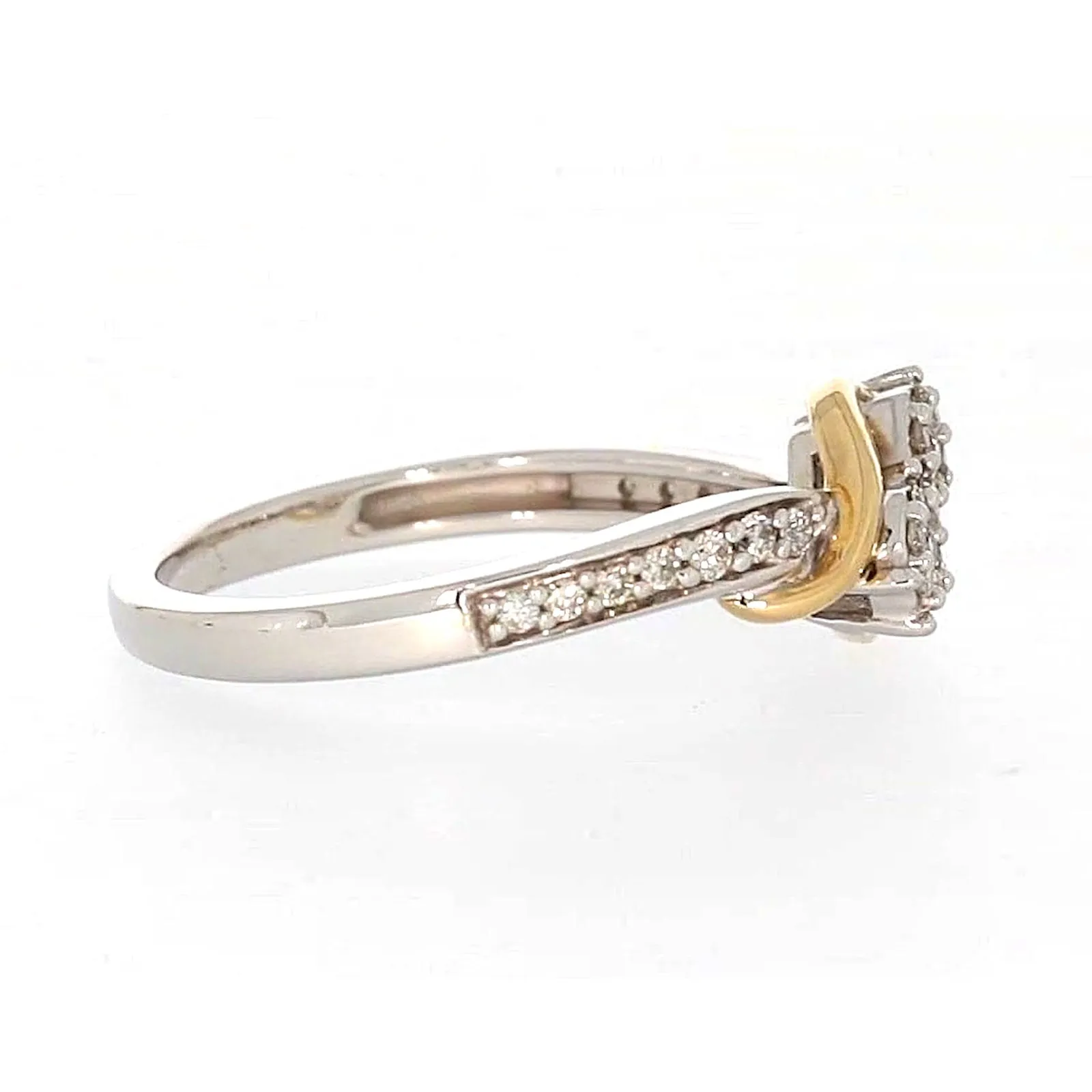 Tango Sterling Silver & 9ct Yellow Gold Round Brilliant Cut with 0.20 CARAT tw of Diamonds Ring