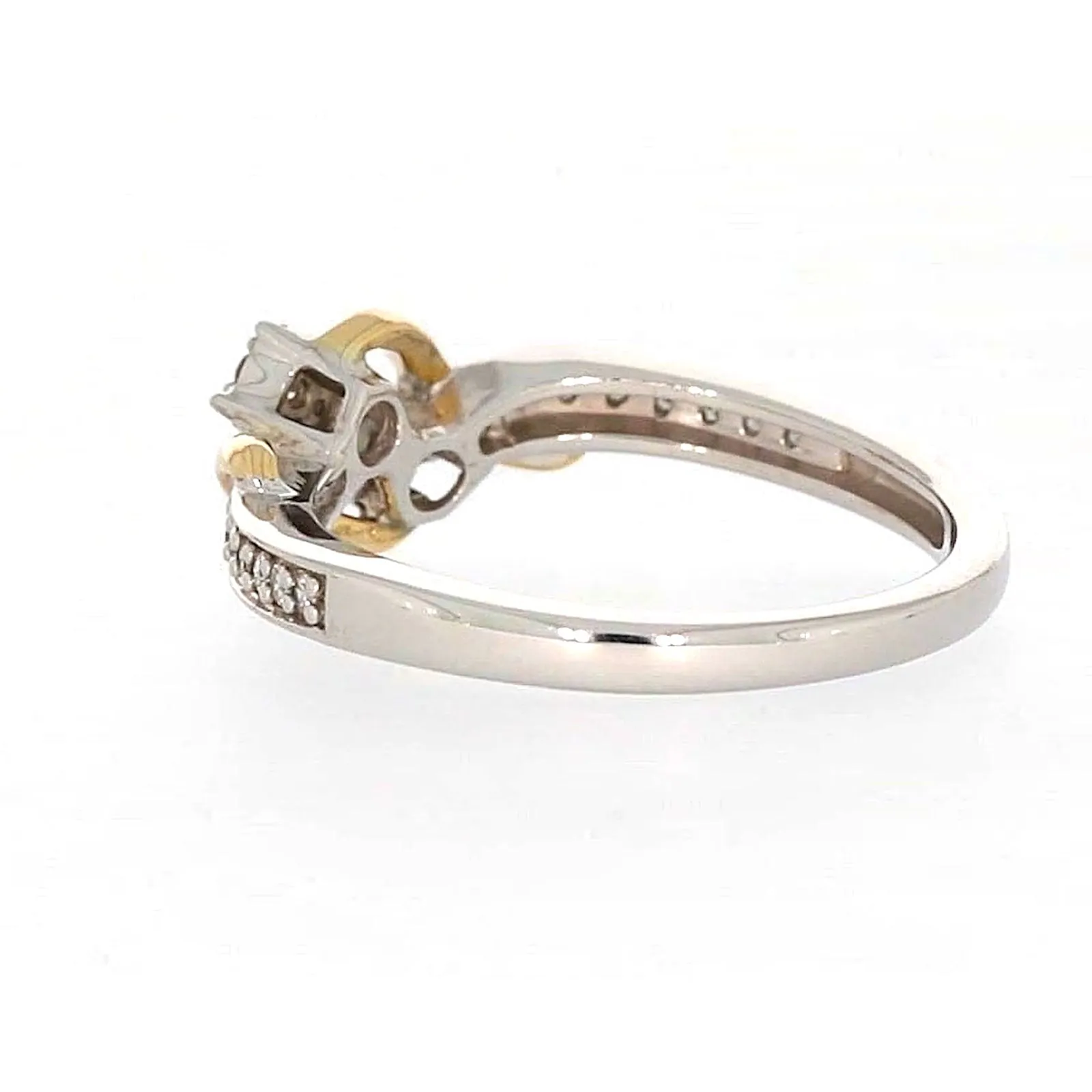 Tango Sterling Silver & 9ct Yellow Gold Round Brilliant Cut with 0.20 CARAT tw of Diamonds Ring