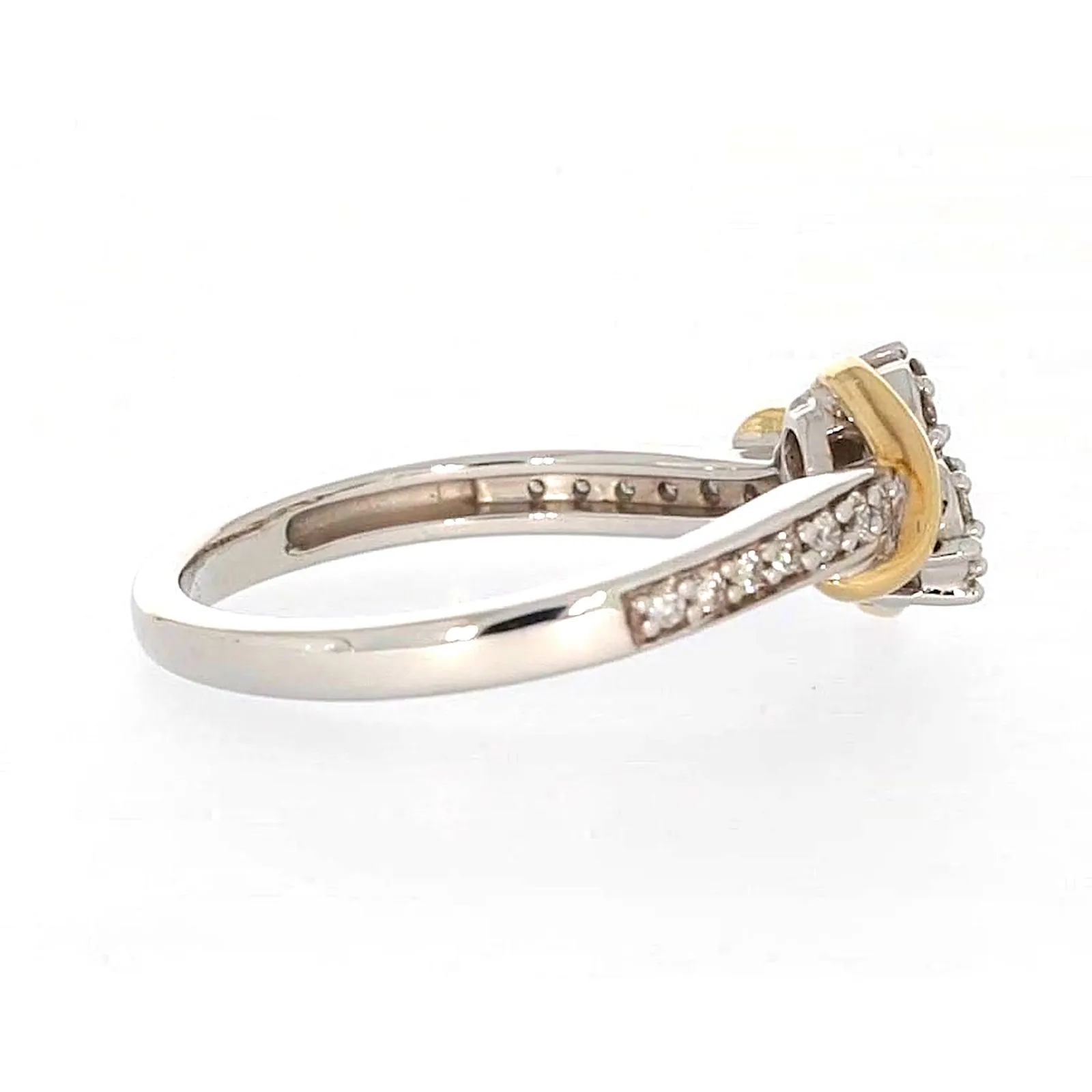 Tango Sterling Silver & 9ct Yellow Gold Round Brilliant Cut with 0.20 CARAT tw of Diamonds Ring