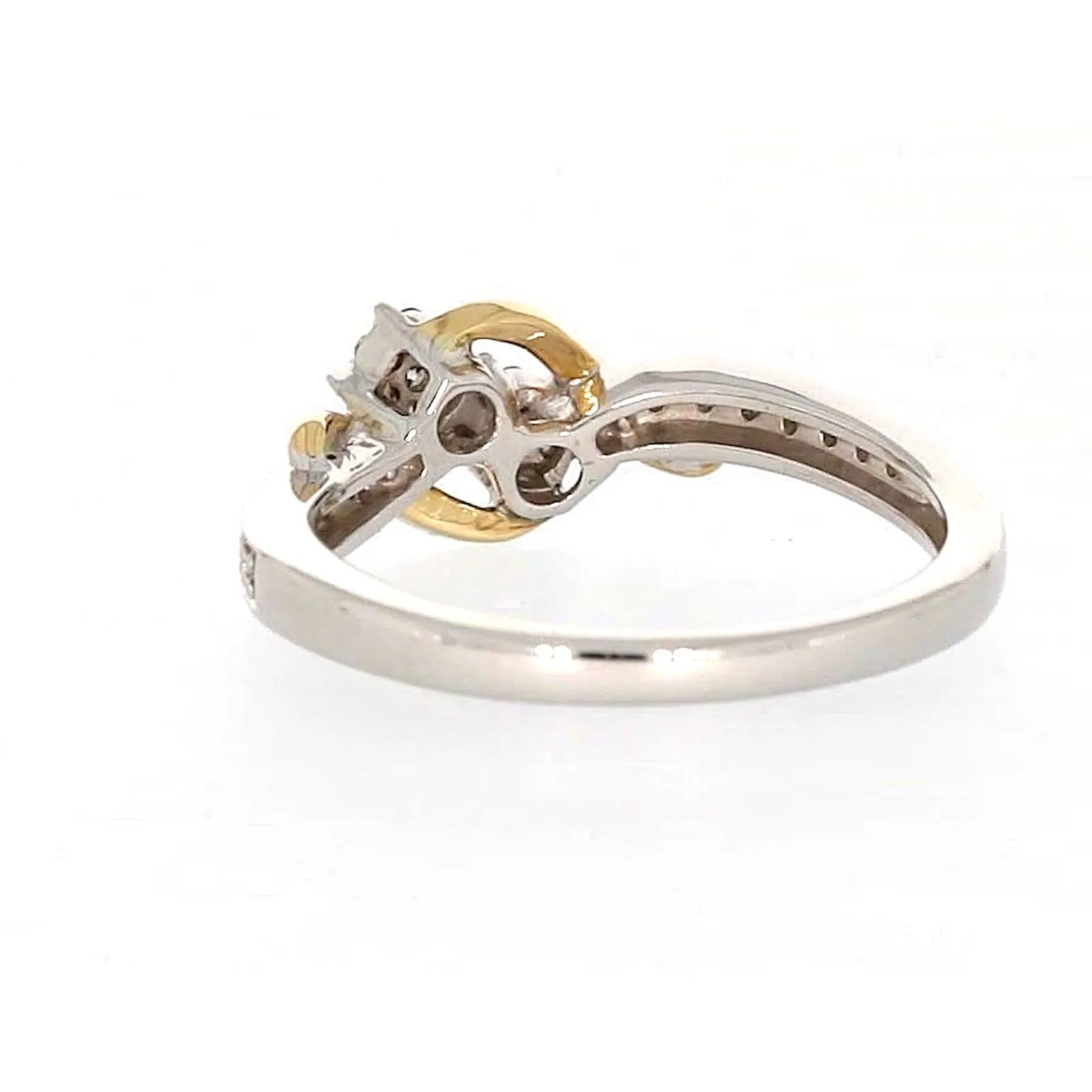 Tango Sterling Silver & 9ct Yellow Gold Round Brilliant Cut with 0.20 CARAT tw of Diamonds Ring