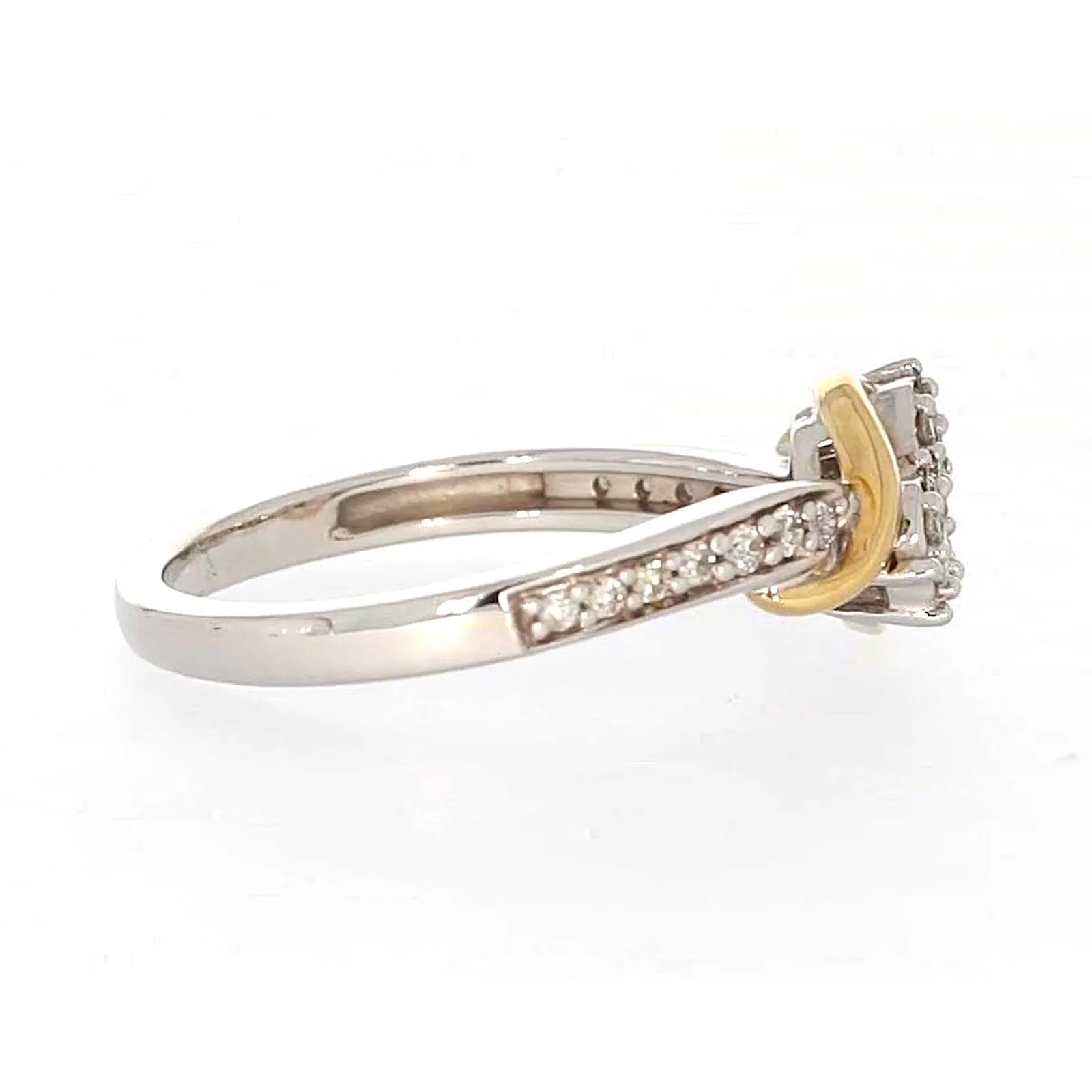 Tango Sterling Silver & 9ct Yellow Gold Round Brilliant Cut with 0.20 CARAT tw of Diamonds Ring