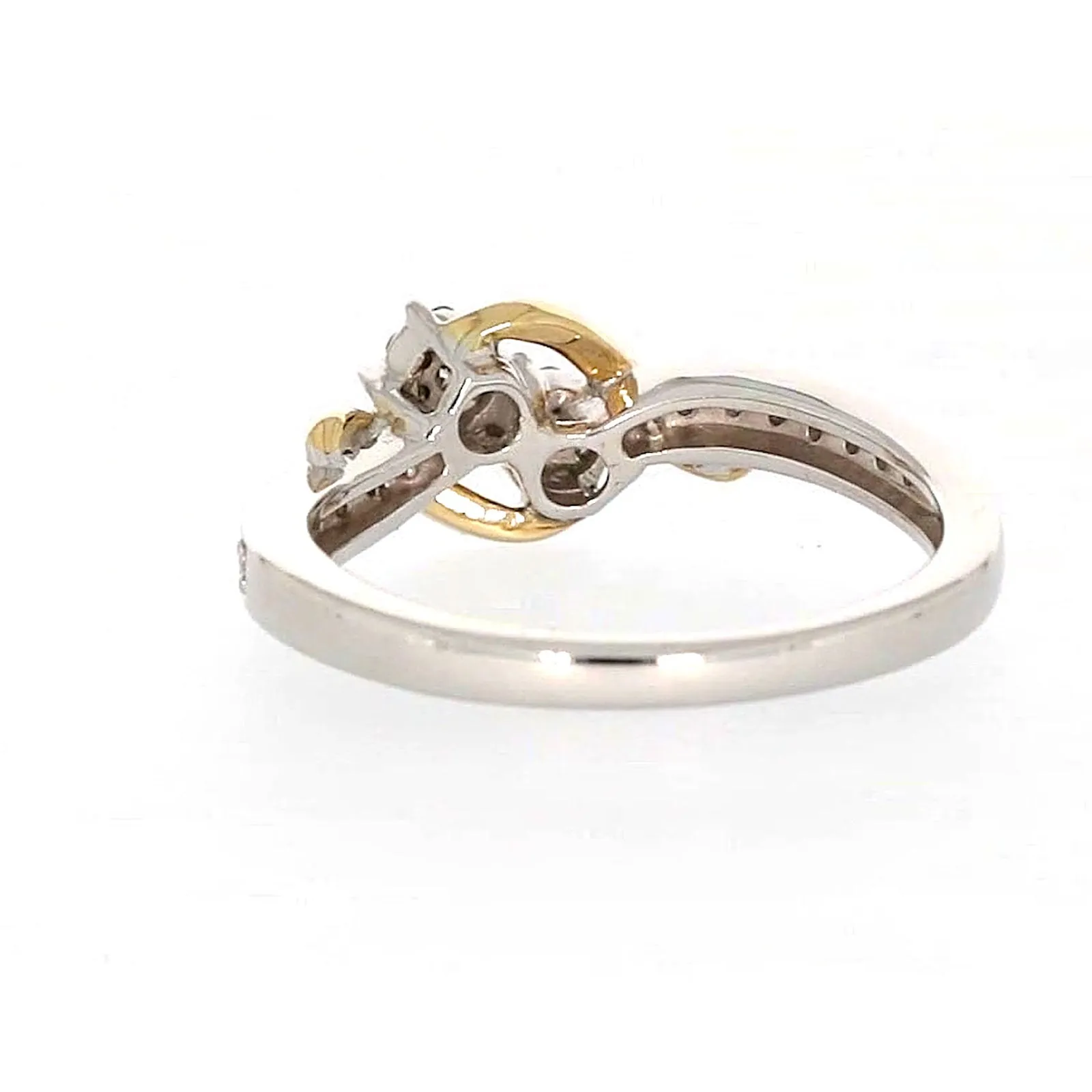 Tango Sterling Silver & 9ct Yellow Gold Round Brilliant Cut with 0.20 CARAT tw of Diamonds Ring