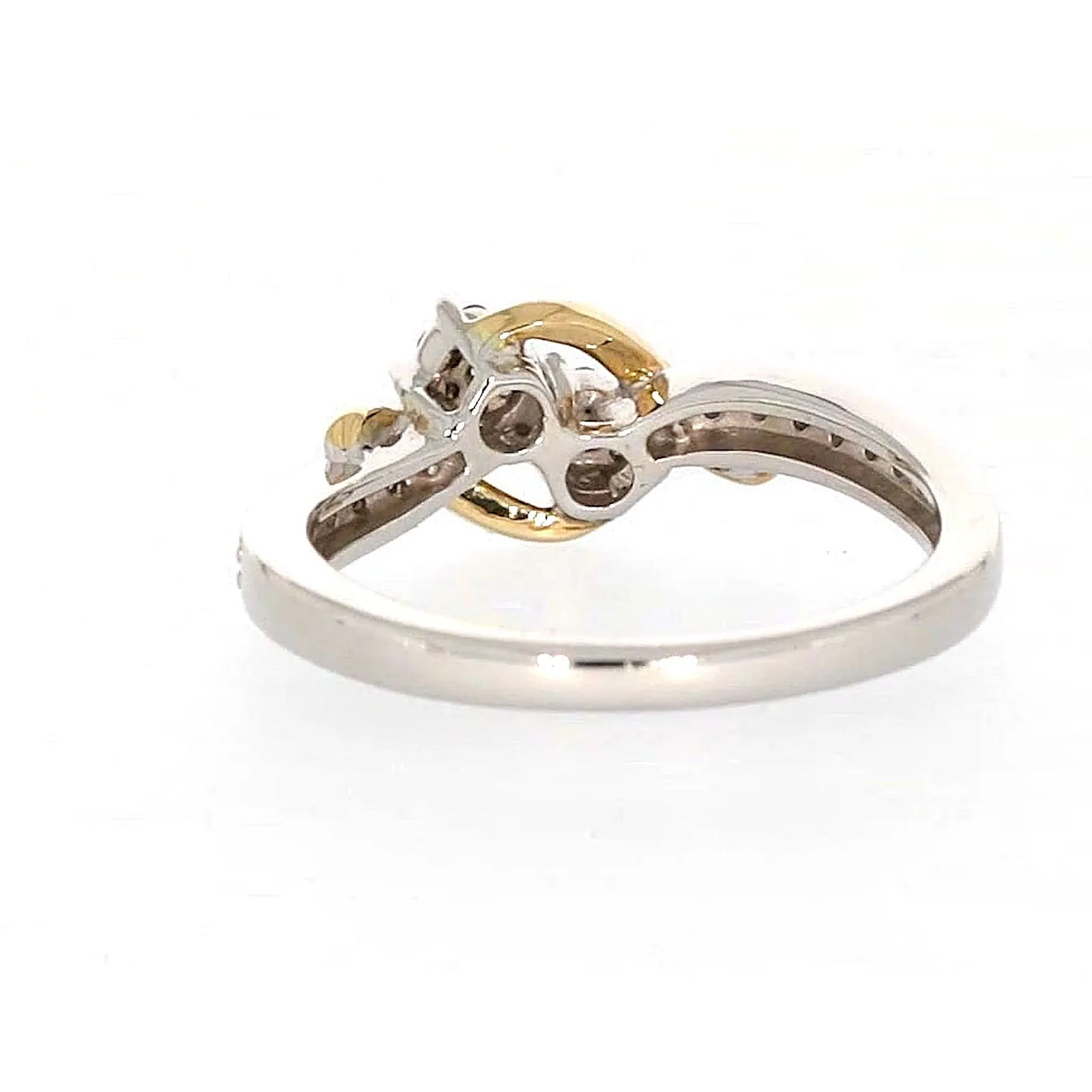 Tango Sterling Silver & 9ct Yellow Gold Round Brilliant Cut with 0.20 CARAT tw of Diamonds Ring
