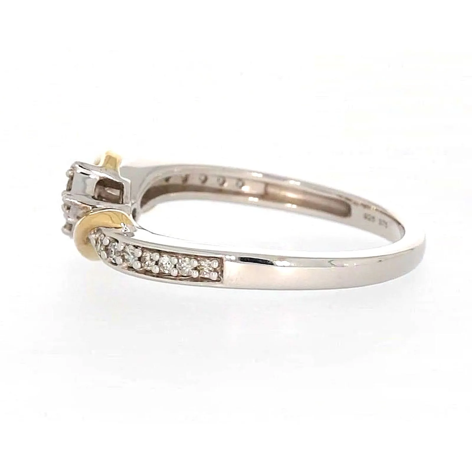 Tango Sterling Silver & 9ct Yellow Gold Round Brilliant Cut with 0.20 CARAT tw of Diamonds Ring