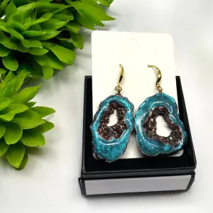 Teal geode Earrings