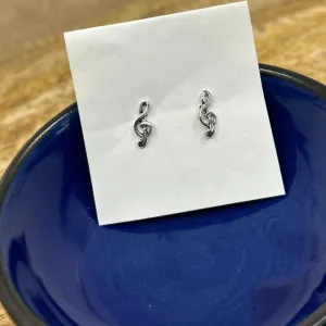 Thai Silver Music Note Stud