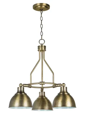 Timarron 3 Light Down Chandelier in Legacy Brass