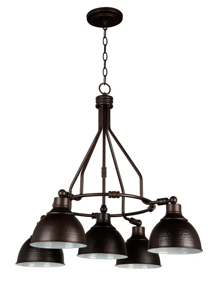 Timarron 5 Light Down Chandelier in Aged Bronze Brushed