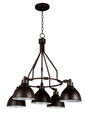 Timarron 5 Light Down Chandelier in Aged Bronze Brushed