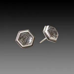 Tourmalinated Quartz Stud Earrings