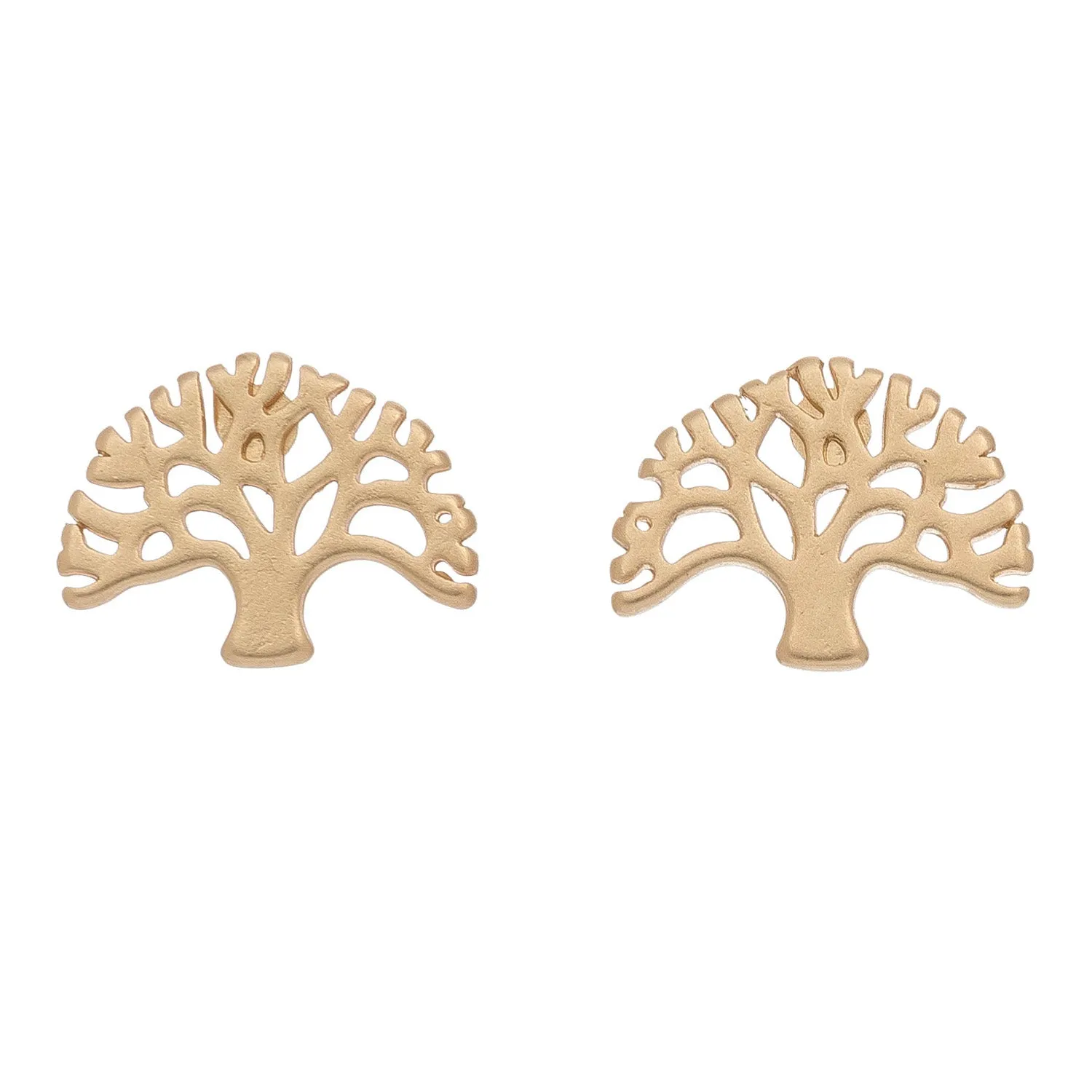 Tree Gold Stud Buds Earrings