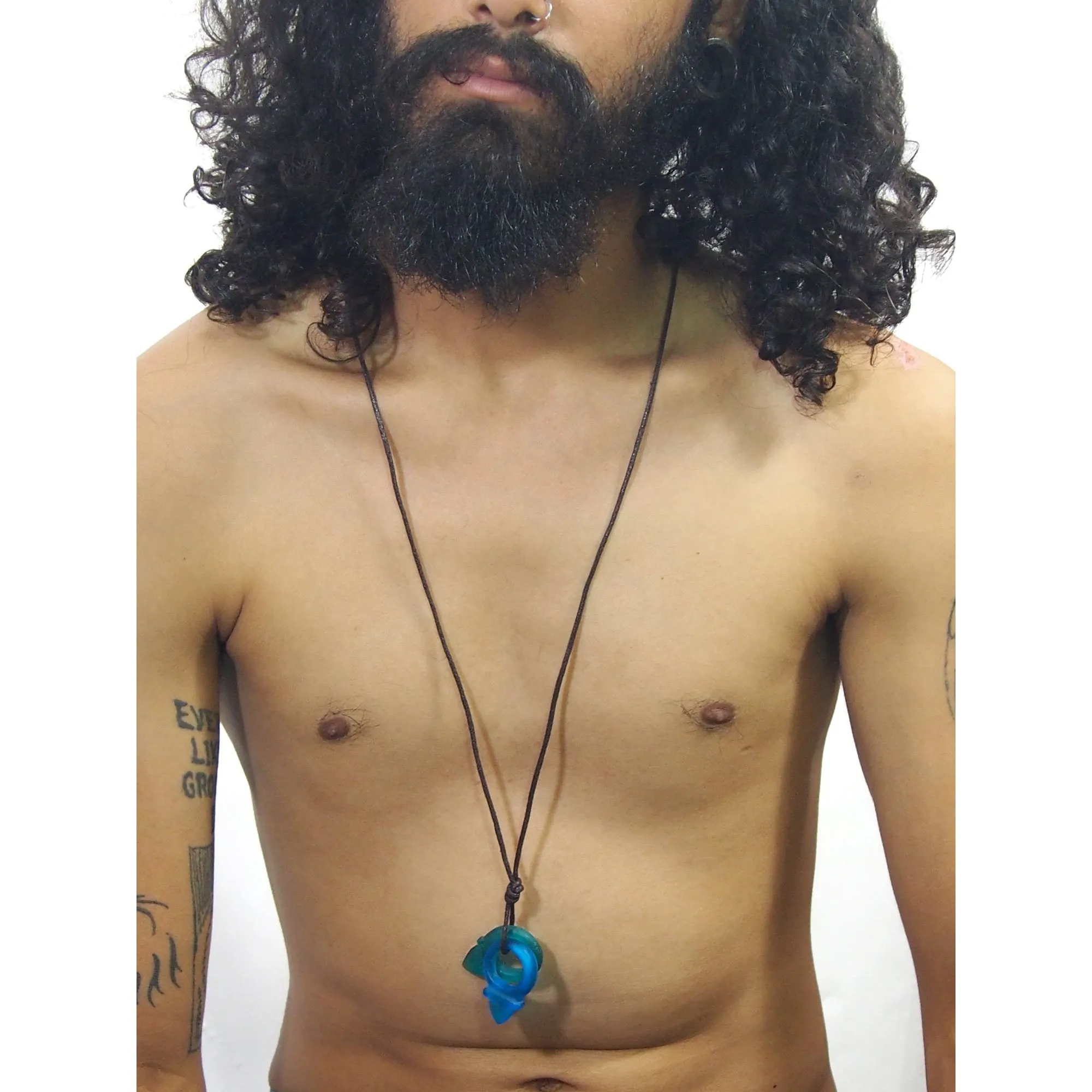 Tuareg Zinder Style "Love Charm" Double Glass Pendants 1