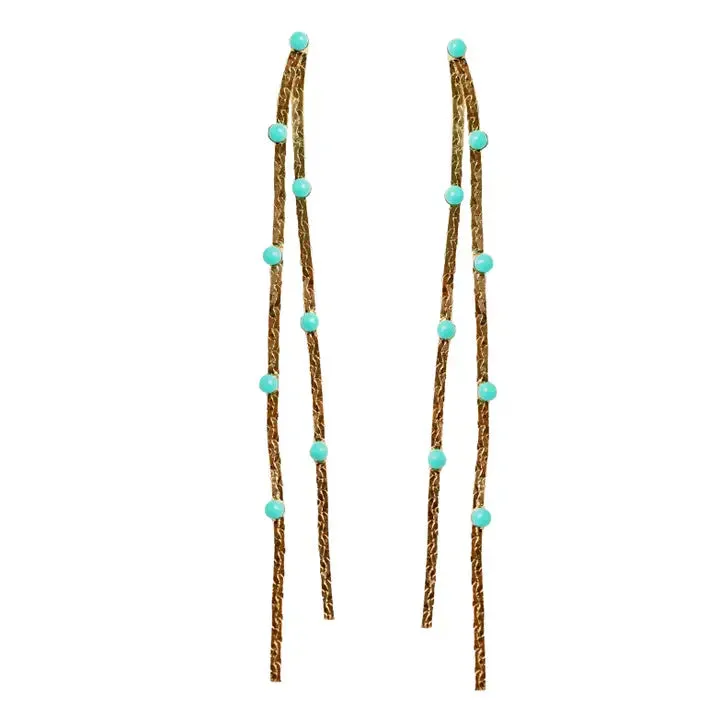 Turquoise Dotted Duster Earrings